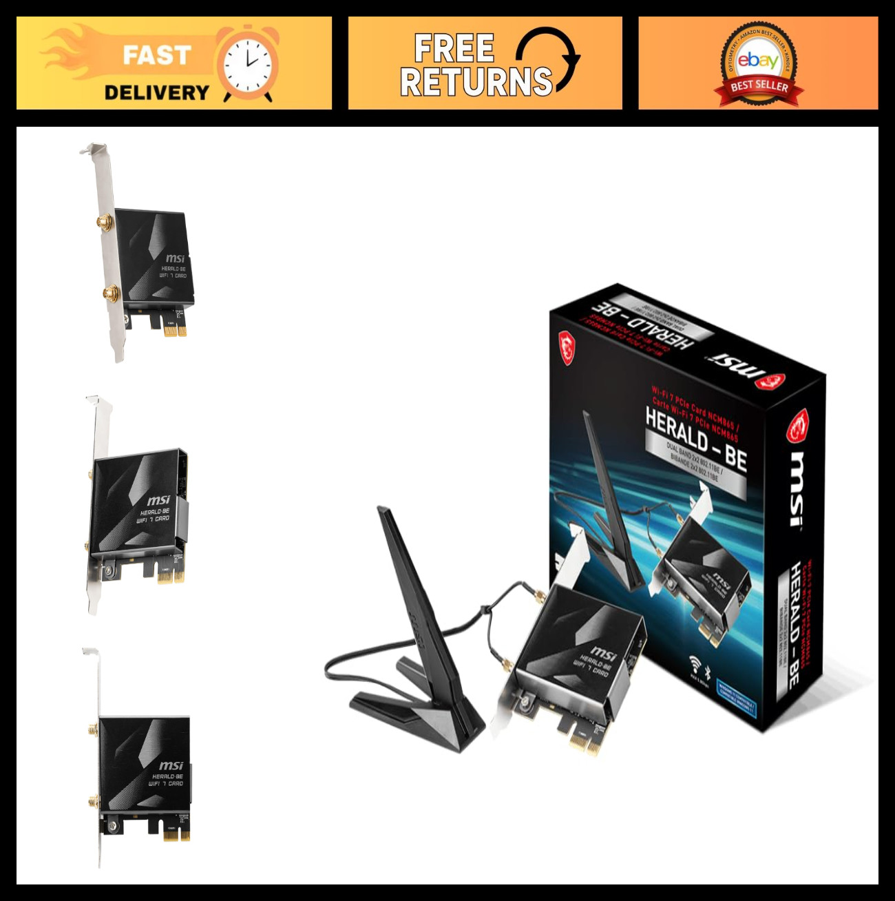 Herald-BE WI-FI 7 MAX (Wi-Fi 7, 802.11BE, Bluetooth 5.4, PCIe