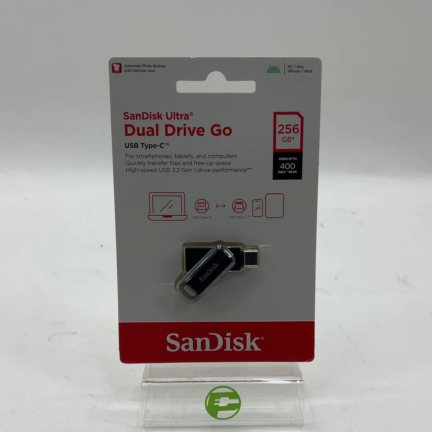 New SanDisk Dual Drive Go 256GB 400MB/s USB-A/USB-C Flash Drive FHD