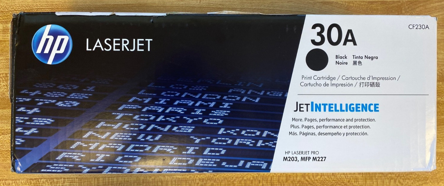 HP LaserJet 30A CF230A Black Toner Cartridge Genuine OEM (New, Open Box)