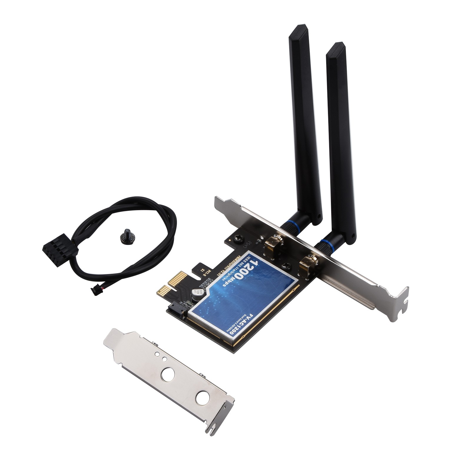 FV-AC1200 PCIe WiFi Bluetooth Card Dual Band AC1200 5GHz BT4.0 for Windows 7-11
