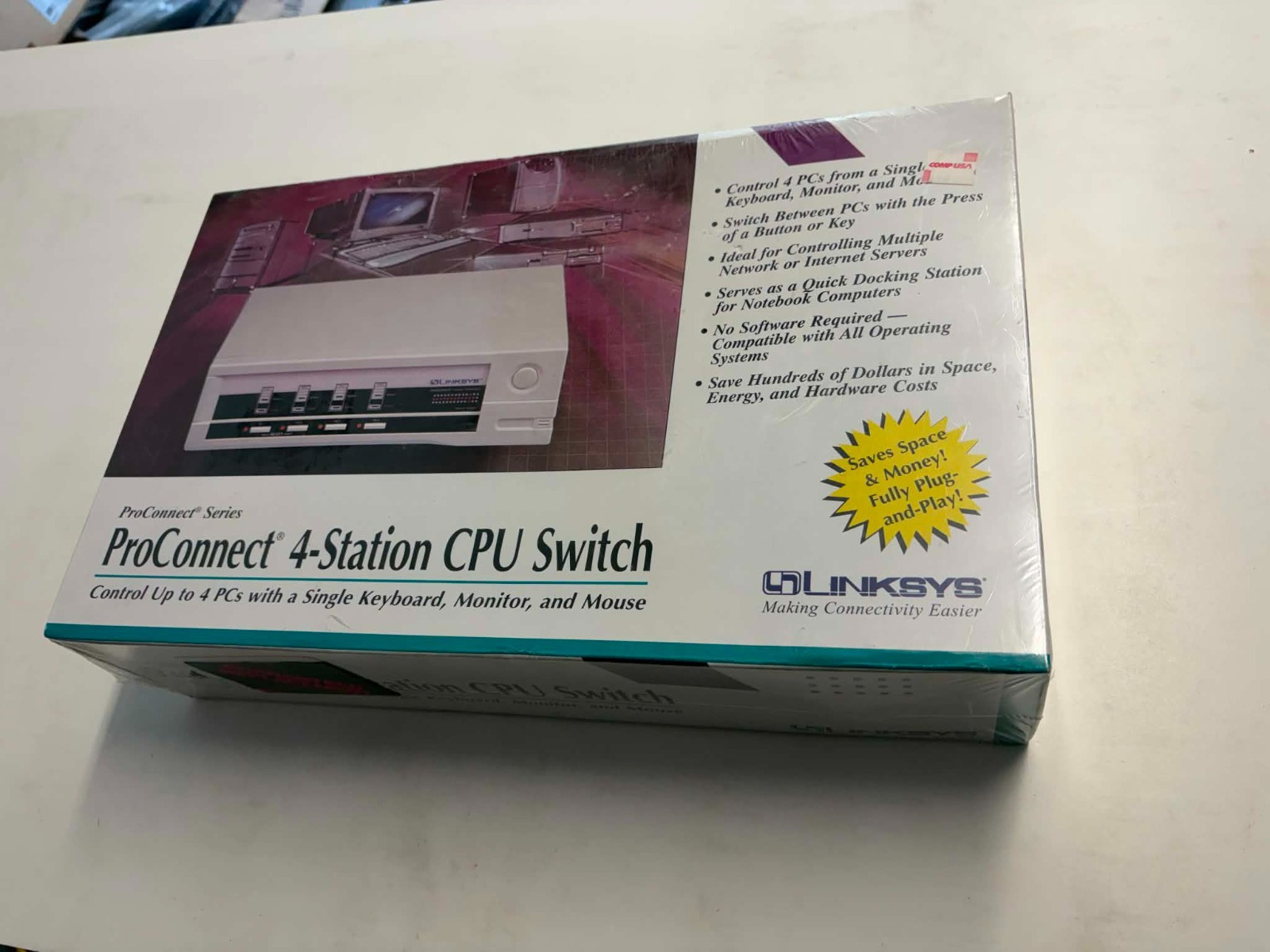 Sealed Linksys ProConnect SVIEW04  4-Port Switch 4 Station CPU Switch