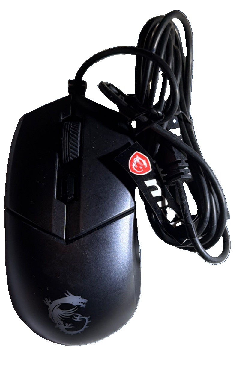 MSI Clutch GM11 Wired USB Gaming Mouse RGB LED Optical Black Tested & Working