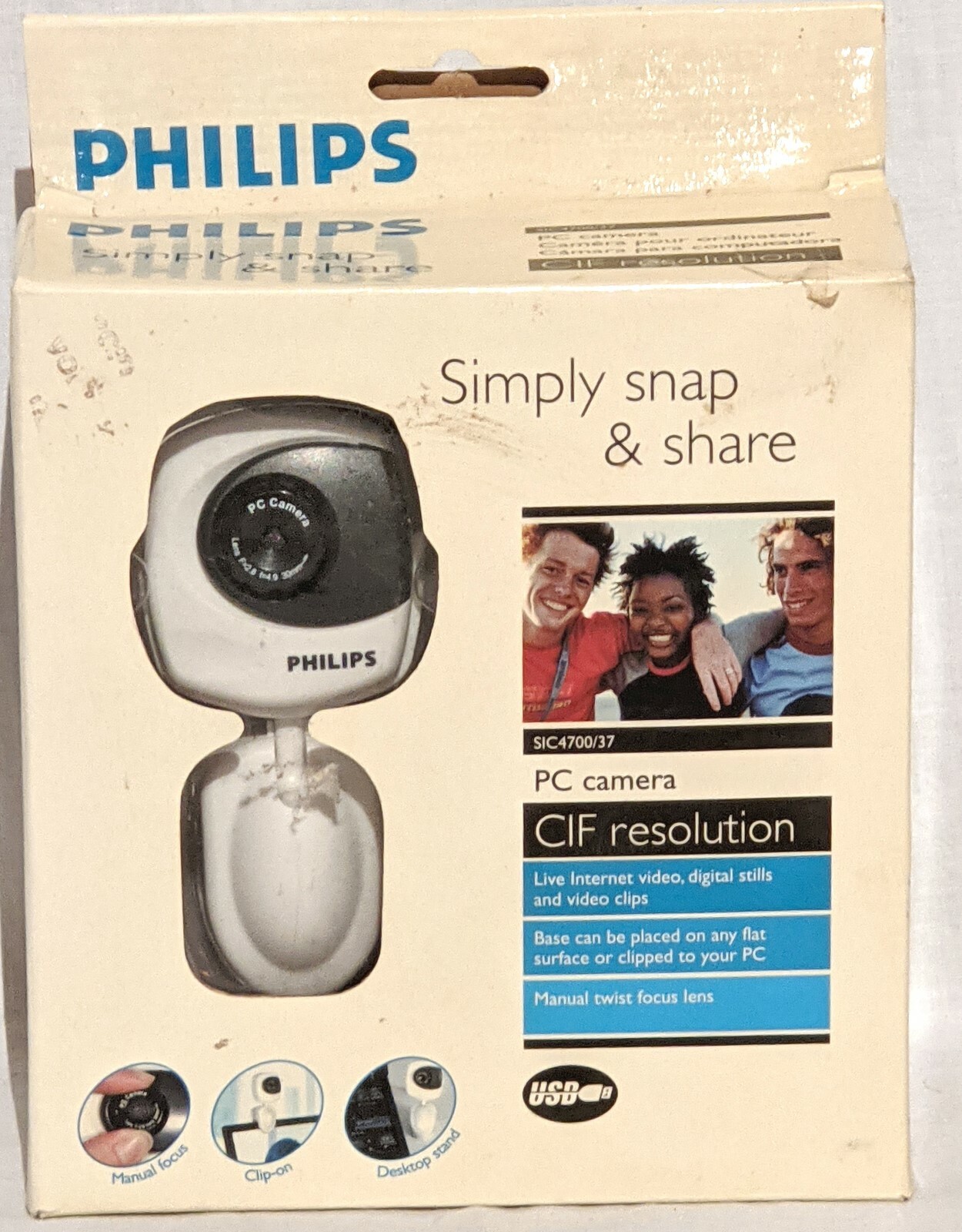 Philips Simply Snap & Share PC Camera Webcam ~  BRAND NEW