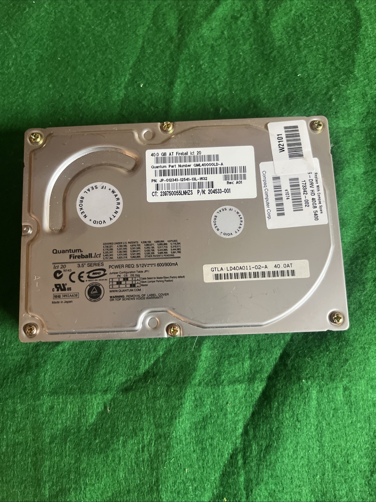 Quantum Fireball LCT 20 3.5 HDD 40GB AT PATA QML4000LD-A @11A