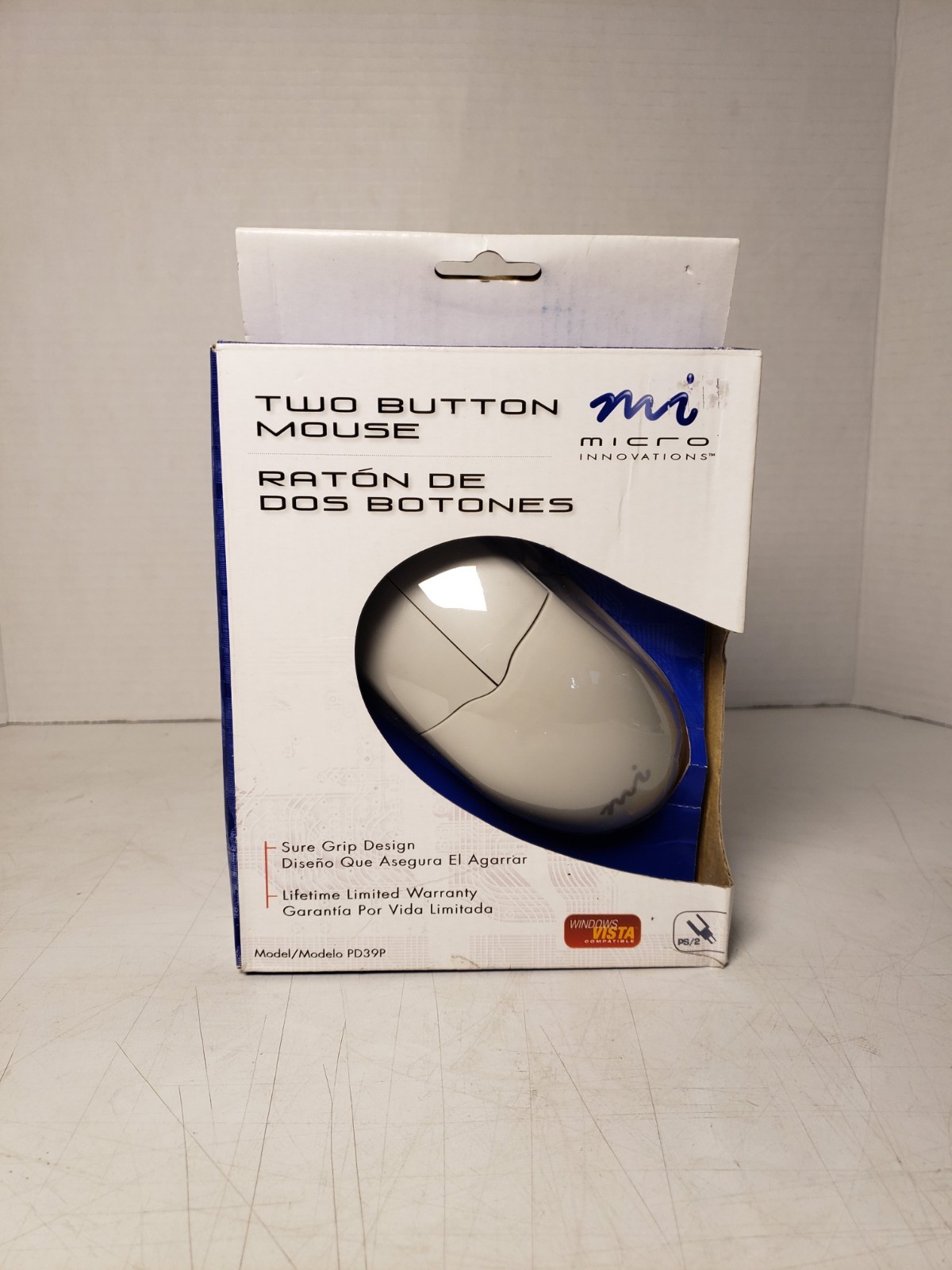 Mi Micro Innovations Two Button Mouse Model PD39P PS2 NEW Open Box