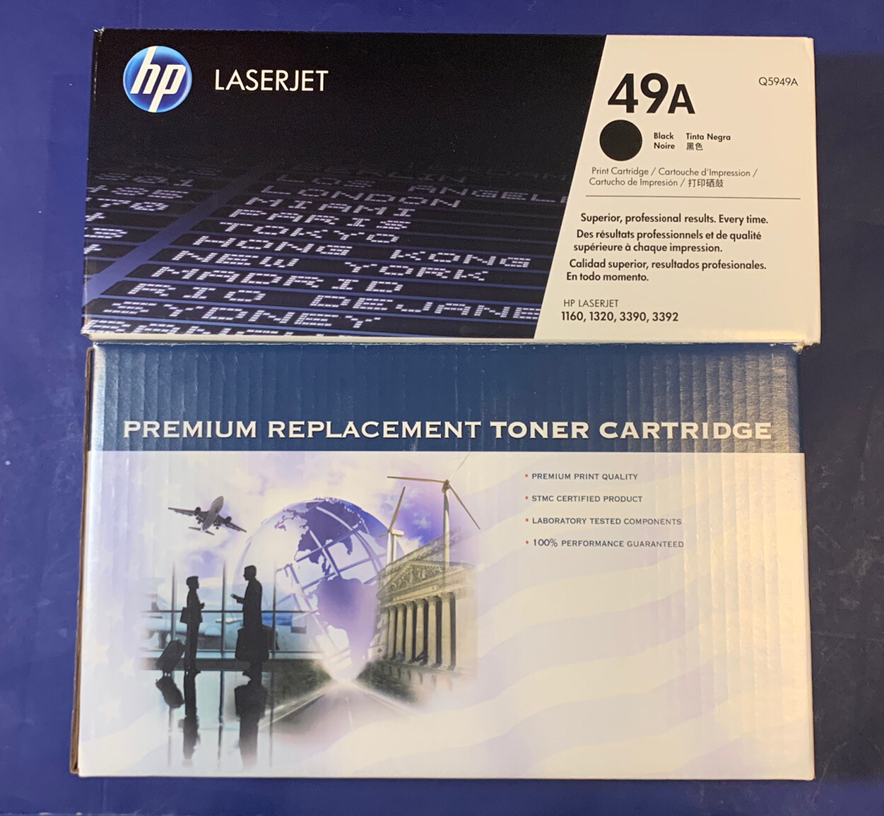 2 HP Laserjet 49A Print Cartridge Toners Q5949A + Replacement Toner 49X Q5949X