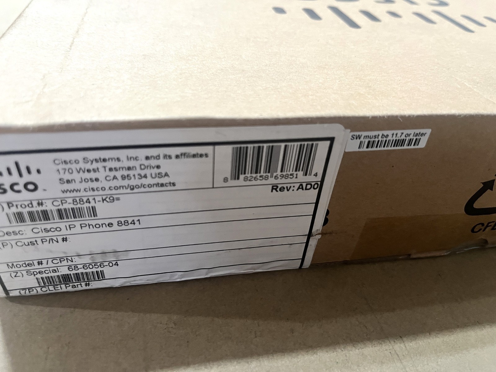 Cisco CP-8841-K9= IP Phone 8841 5-Line Gigabit PoE VoIP Charcoal NEW SEALED