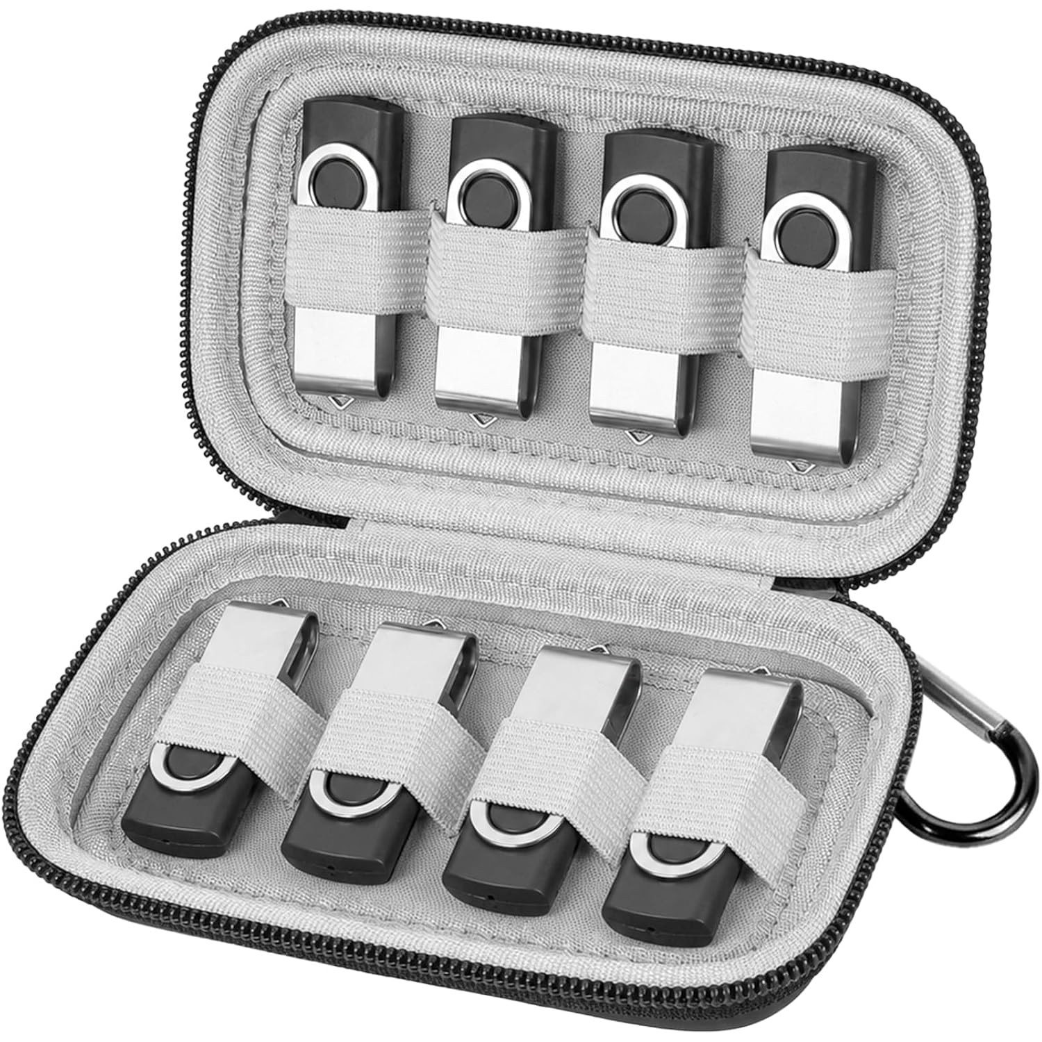 ALKOO Flash Drive Case USB Storage Case, Thumb Drive Holder, Holds 8, Black