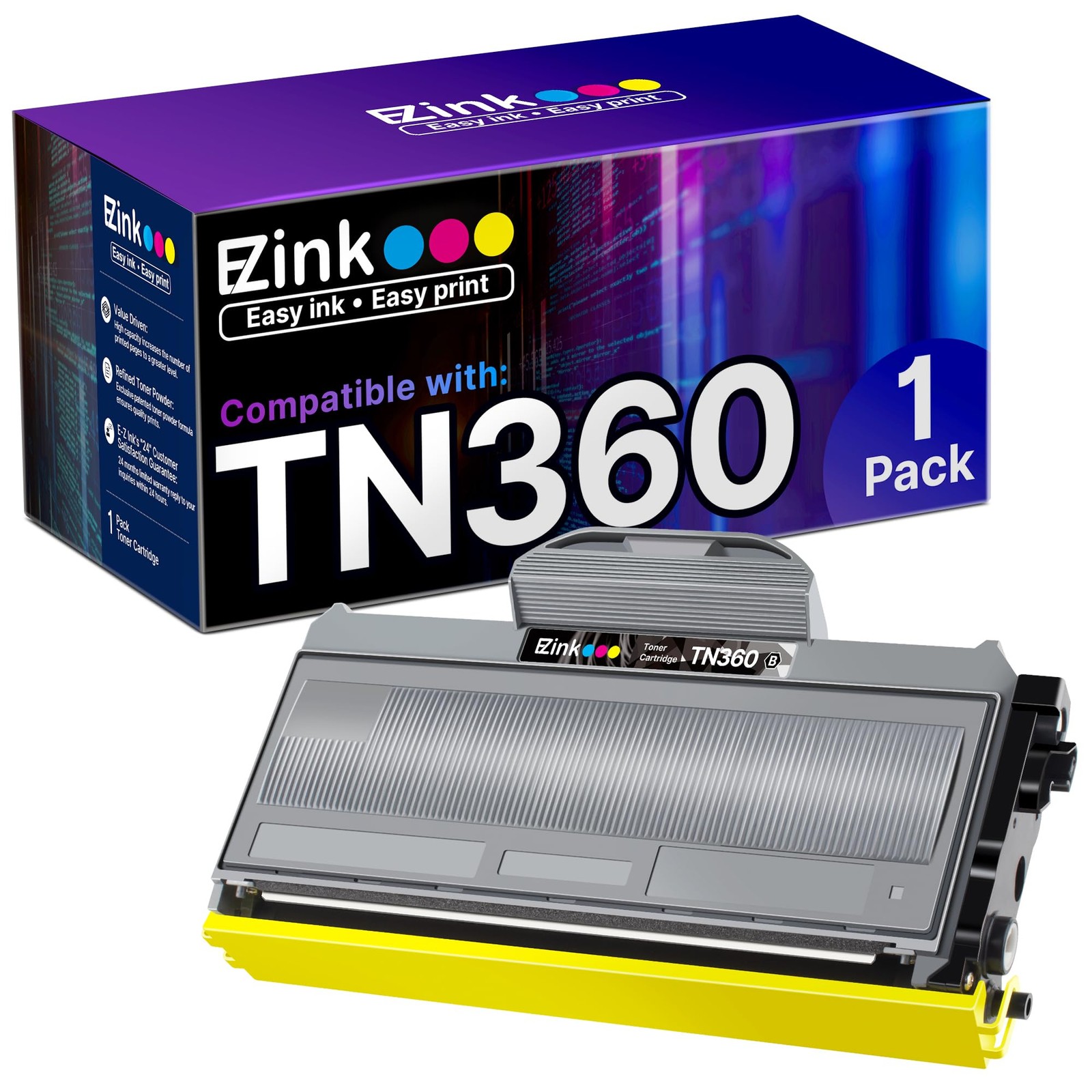 E Z Ink Compatible Tn360 Toner Cartridge For Brother Laser Printers 2600 Pages