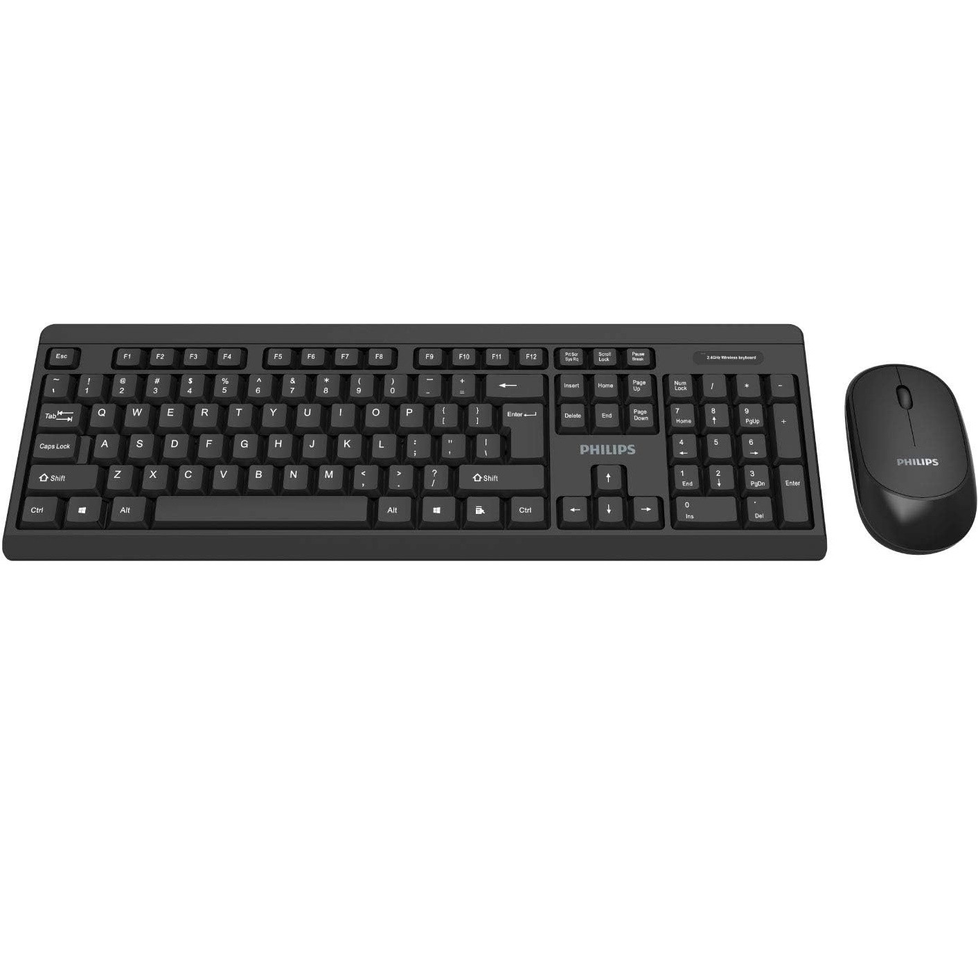 Philips SPT6324 Wireless Keyboard and Mouse Combo | Ambidextrous, Low-Profile |