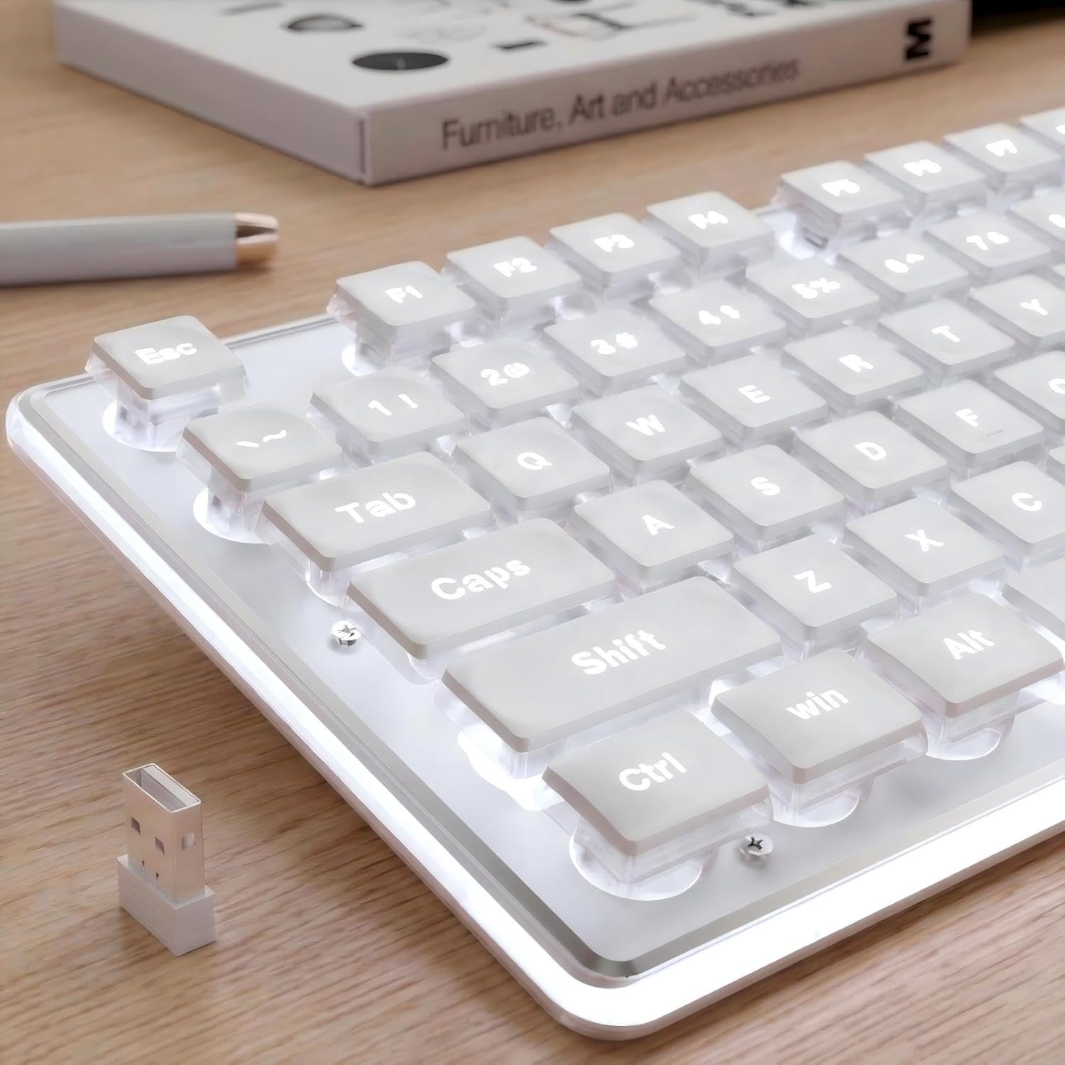 Seunkwang EWEADN X7S Wireless (RF) Keyboard, White LED Thru-lit (TM)