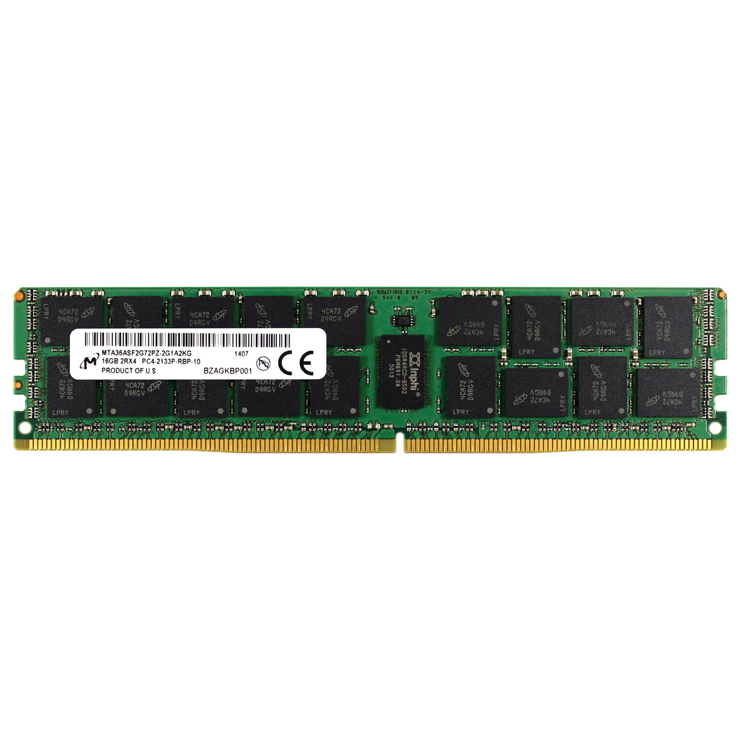 Micron 16GB 2Rx4 PC4-2133P PC4-17000 DDR4 2133MHz 1.2V ECC RDIMM Memory RAM 1x16