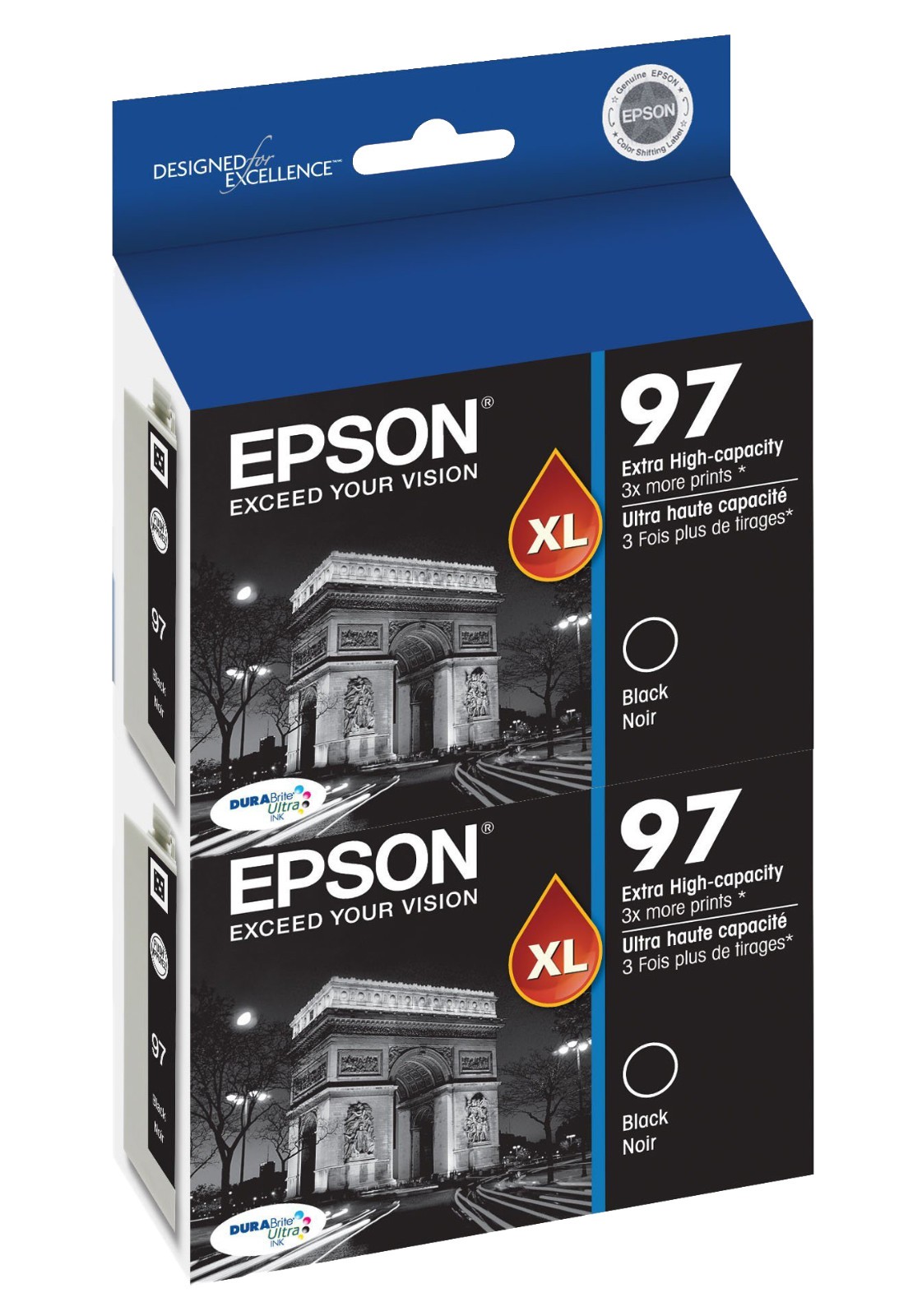 2PK GENUINE Epson 97 Black Ink for Stylus NX510 NX515 WorkForce 40 600 610 615