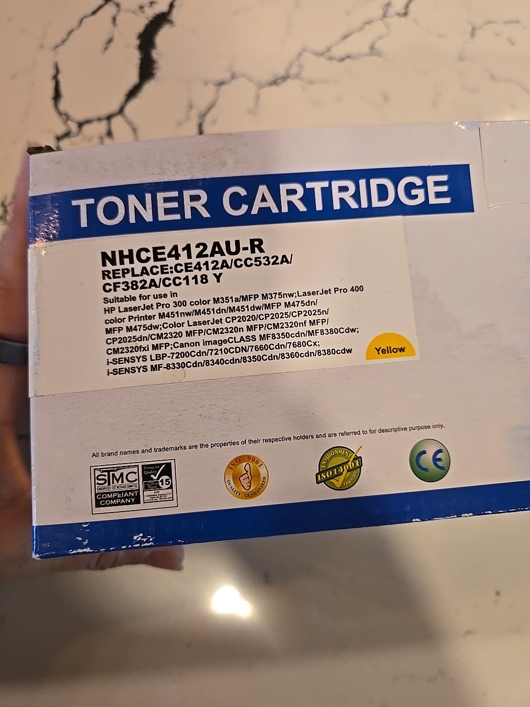 Toner Cartridge NHCE412AU-R Compatible Replacement for HP & Canon Ink - Yellow