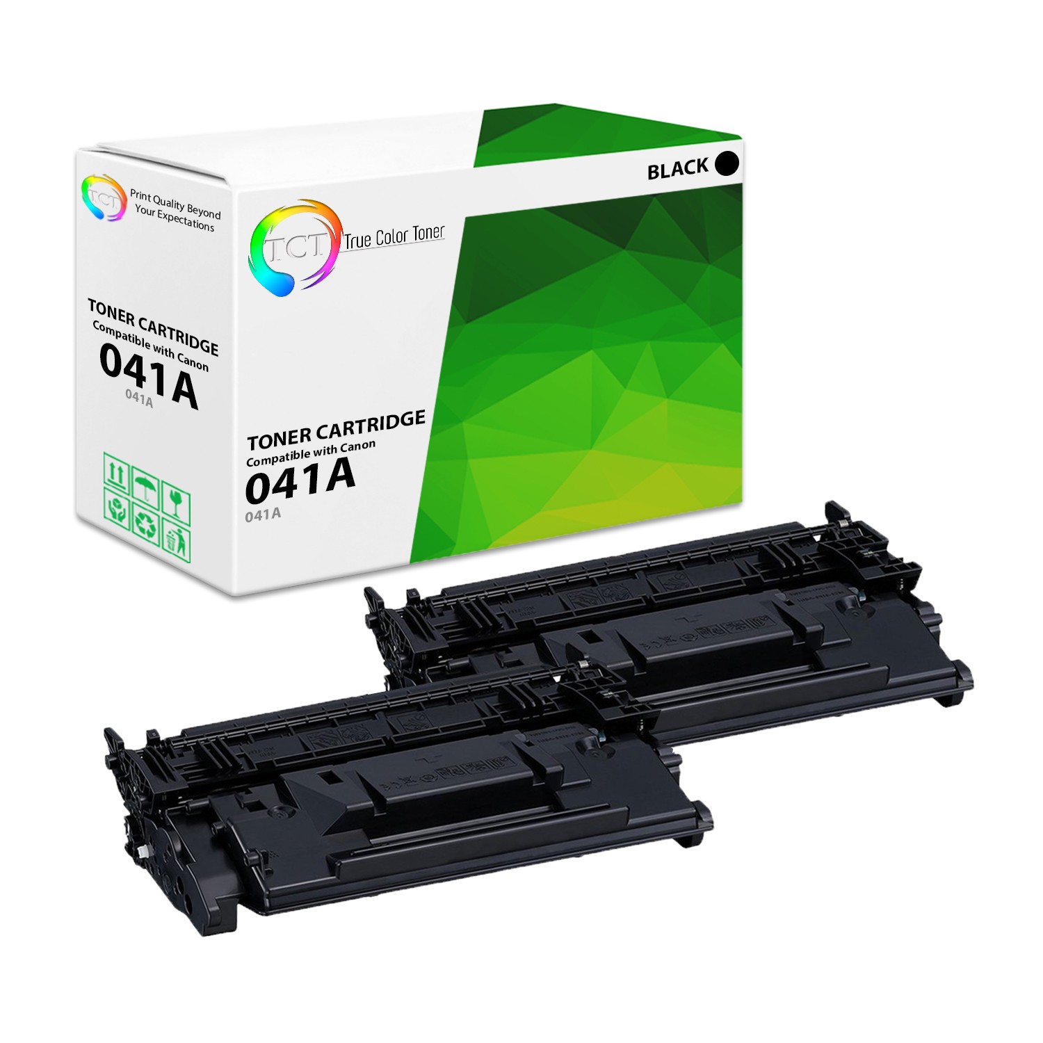 2Pk TCT 041 Black For Canon LBP312dn LBP312x Compatible Toner Cartridge