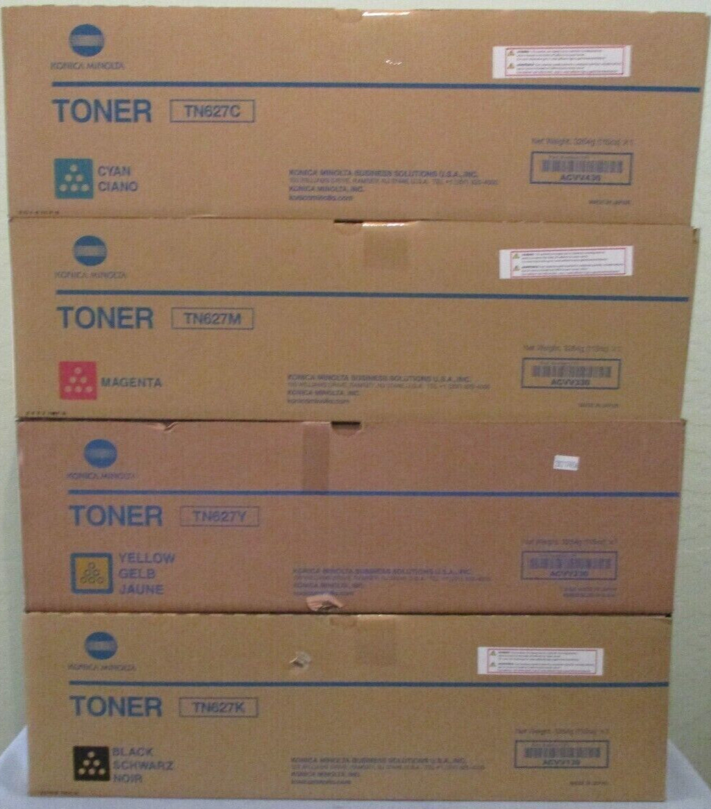 Genuine Konica Minolta TN627 CMYK Toner Set Accurio Press C12000 C14000