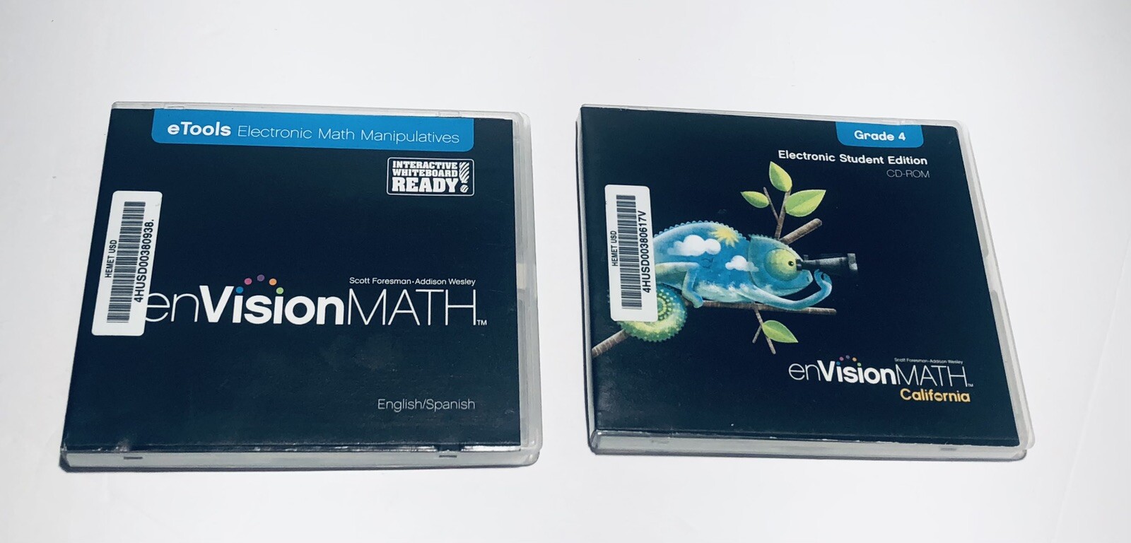 Lot Of 2 enVision Math Grade 4 Student Edition & Math Manipulatives DVD-ROM