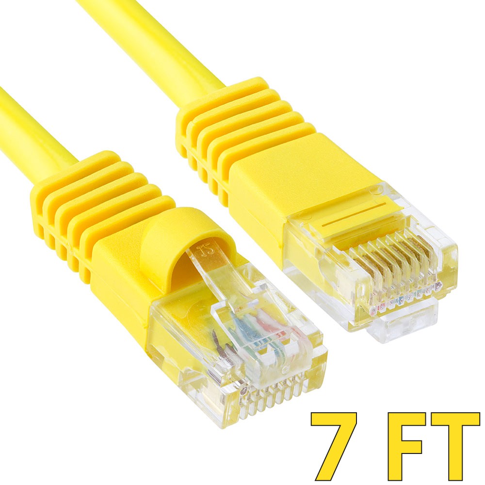 7 FT Ethernet CAT5e Cable RJ45 Internet Router Cat5e Patch Cord Network Wire