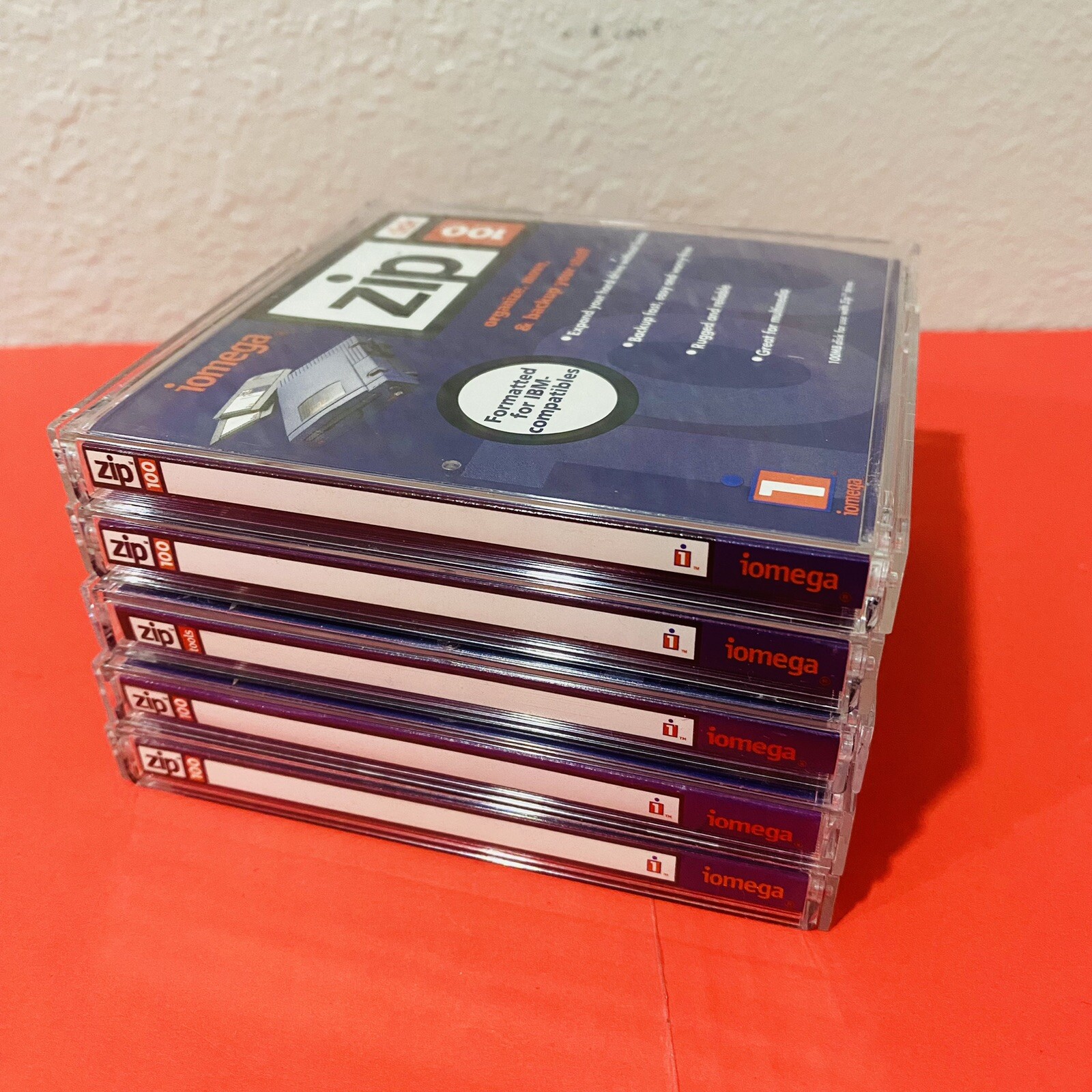 Iomega Zip 100MB -disk 100MB Lot of 5 IBM Compatible