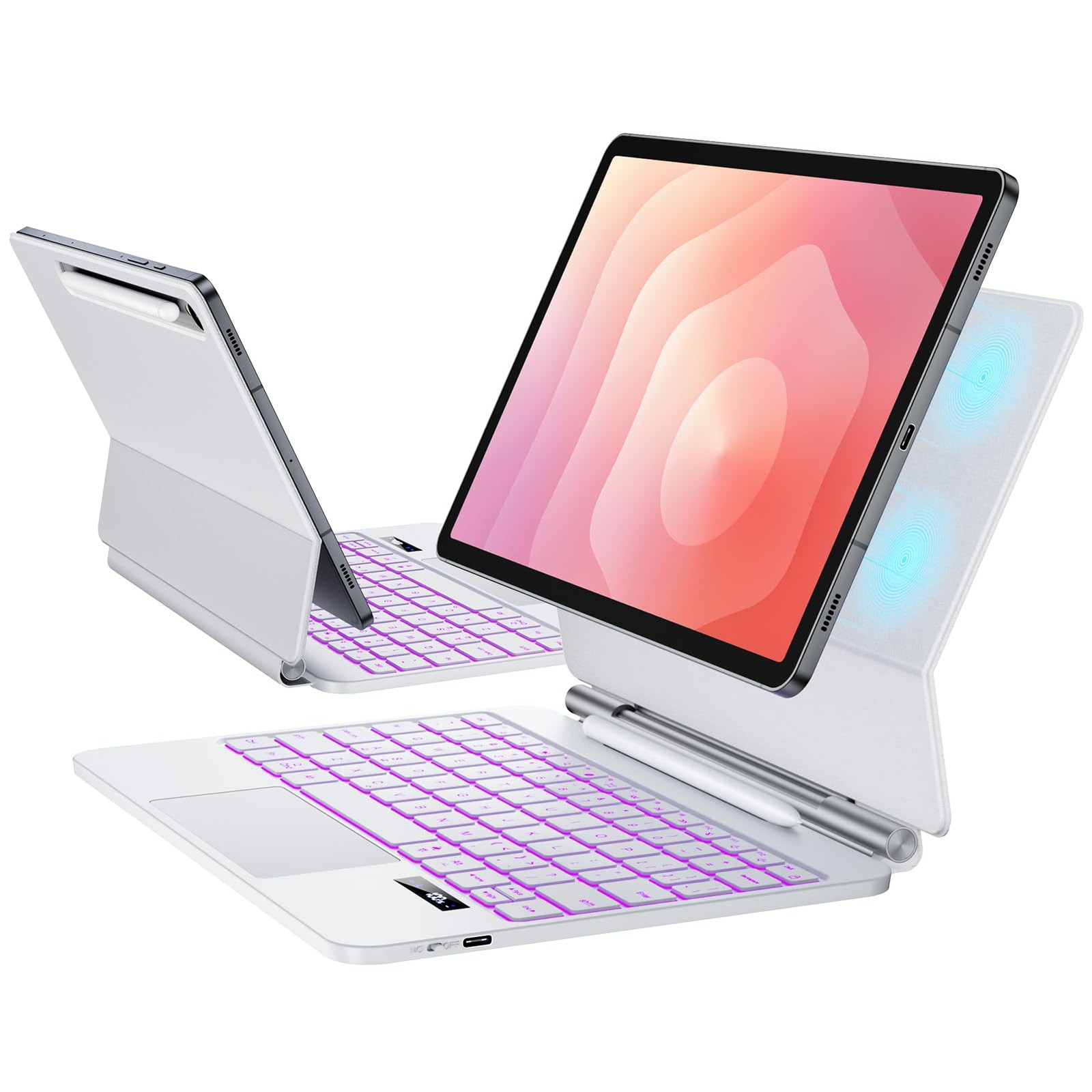 JUQITECH Magic Style Keyboard Case for Samsung Galaxy Tab S10 Lite/ S10 FE 11"