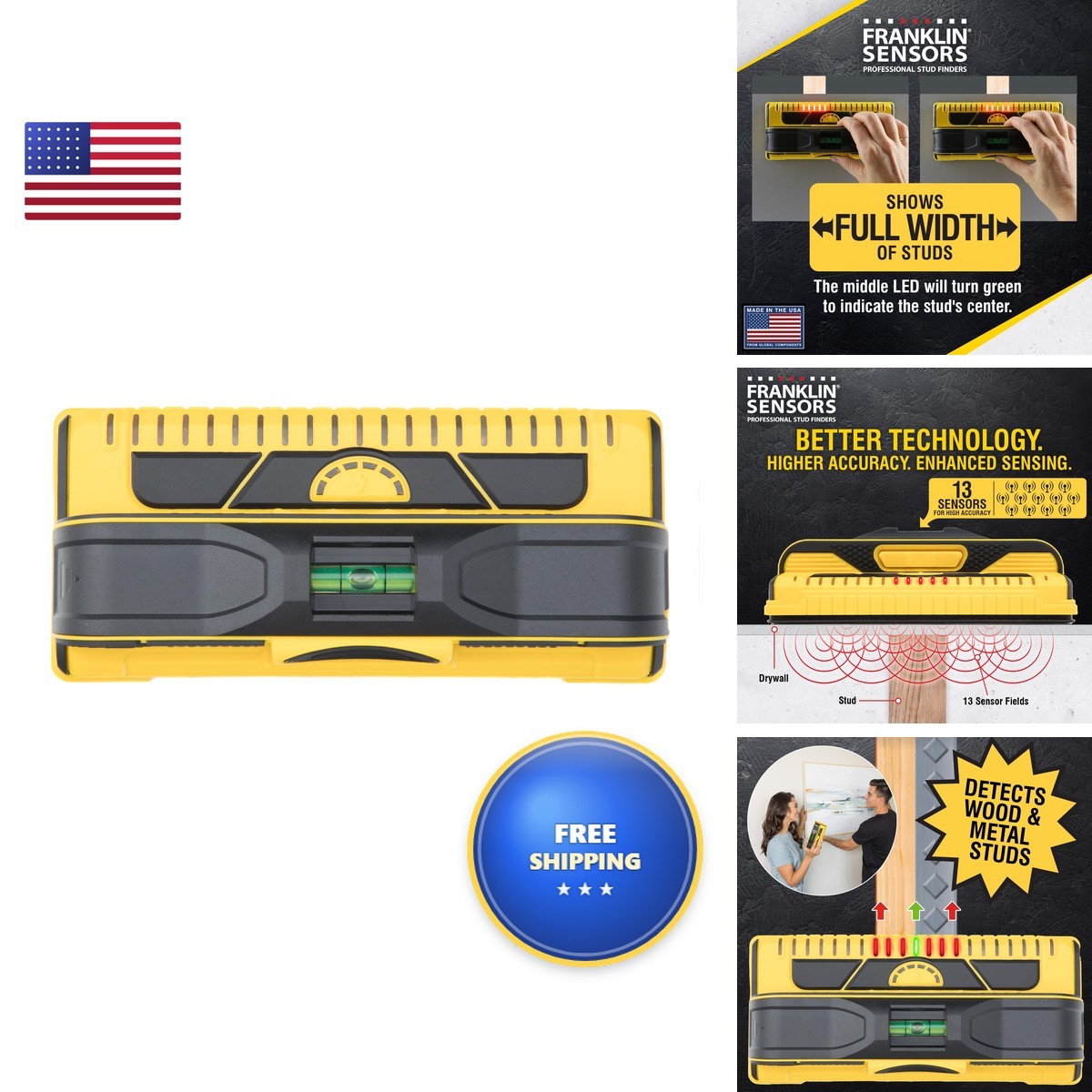 Franklin Sensors Prosensor M210 Stud Finder with Live Wire Detection