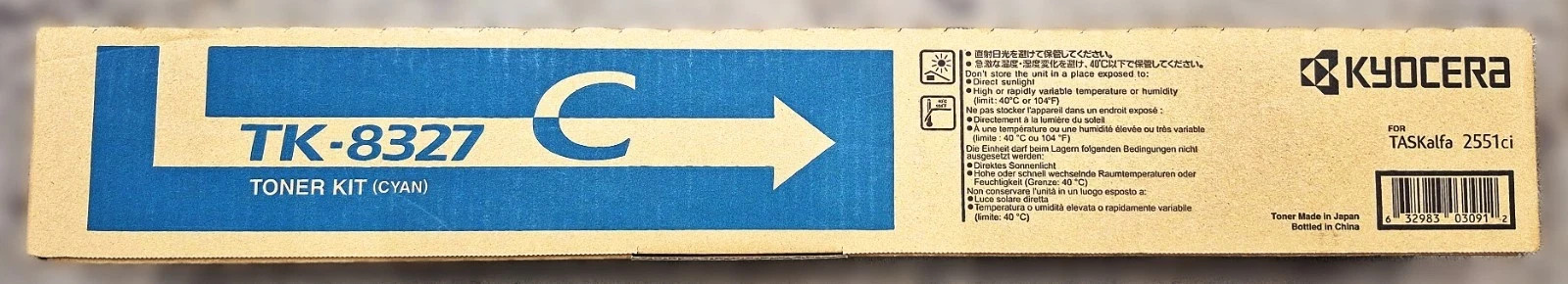 Genuine Kyocera Mita TK8327C Cyan Toner Cartridge TASKalfa 2551ci