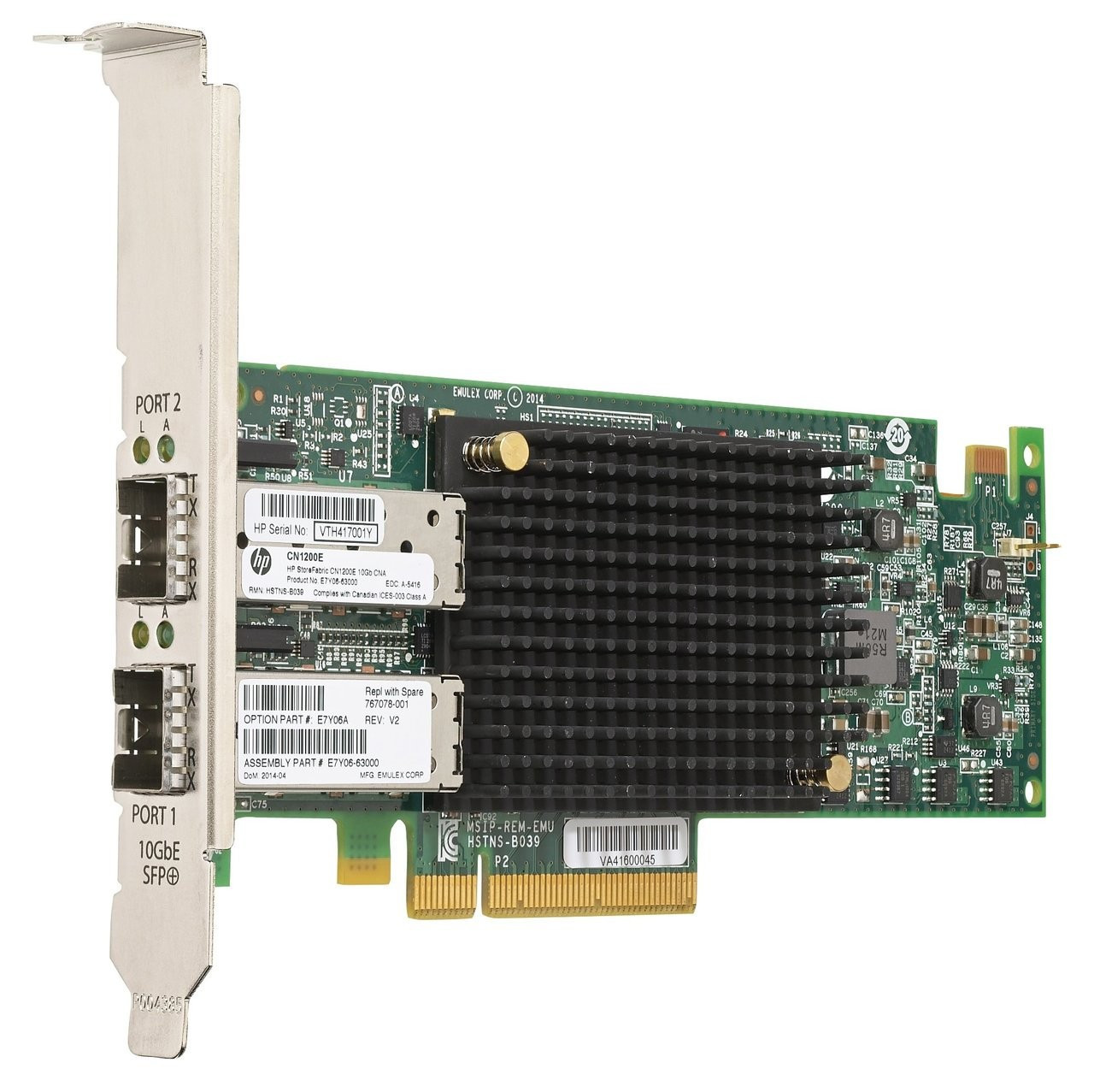 HP HPE StoreFabric CN1200E PCIe 10Gb Dual Port CNA E7Y06A 767078-001
