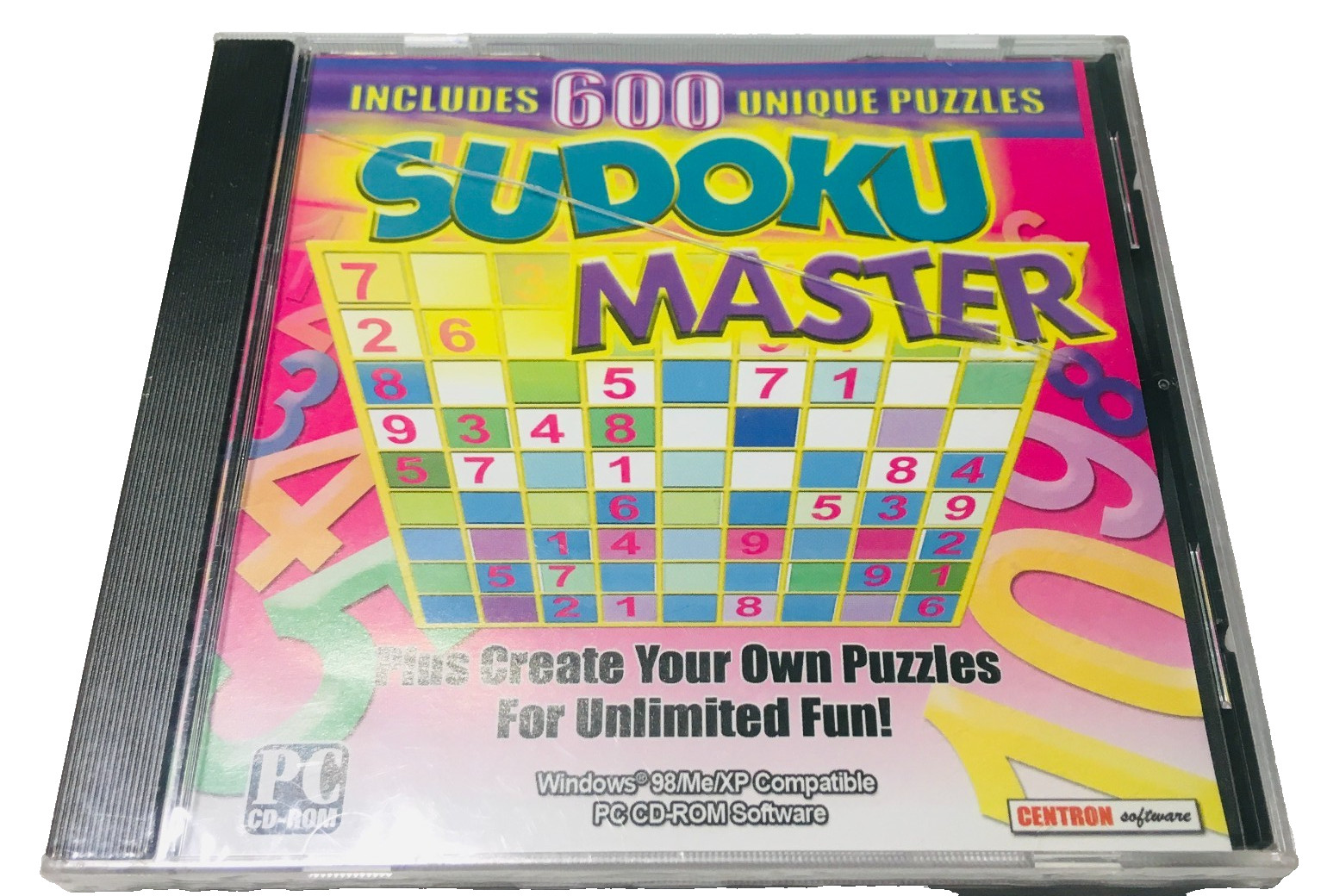 Sudoku Master CD For PC Has 600 Unique Puzzles Win 98/Me/XP Factory Sealed READ
