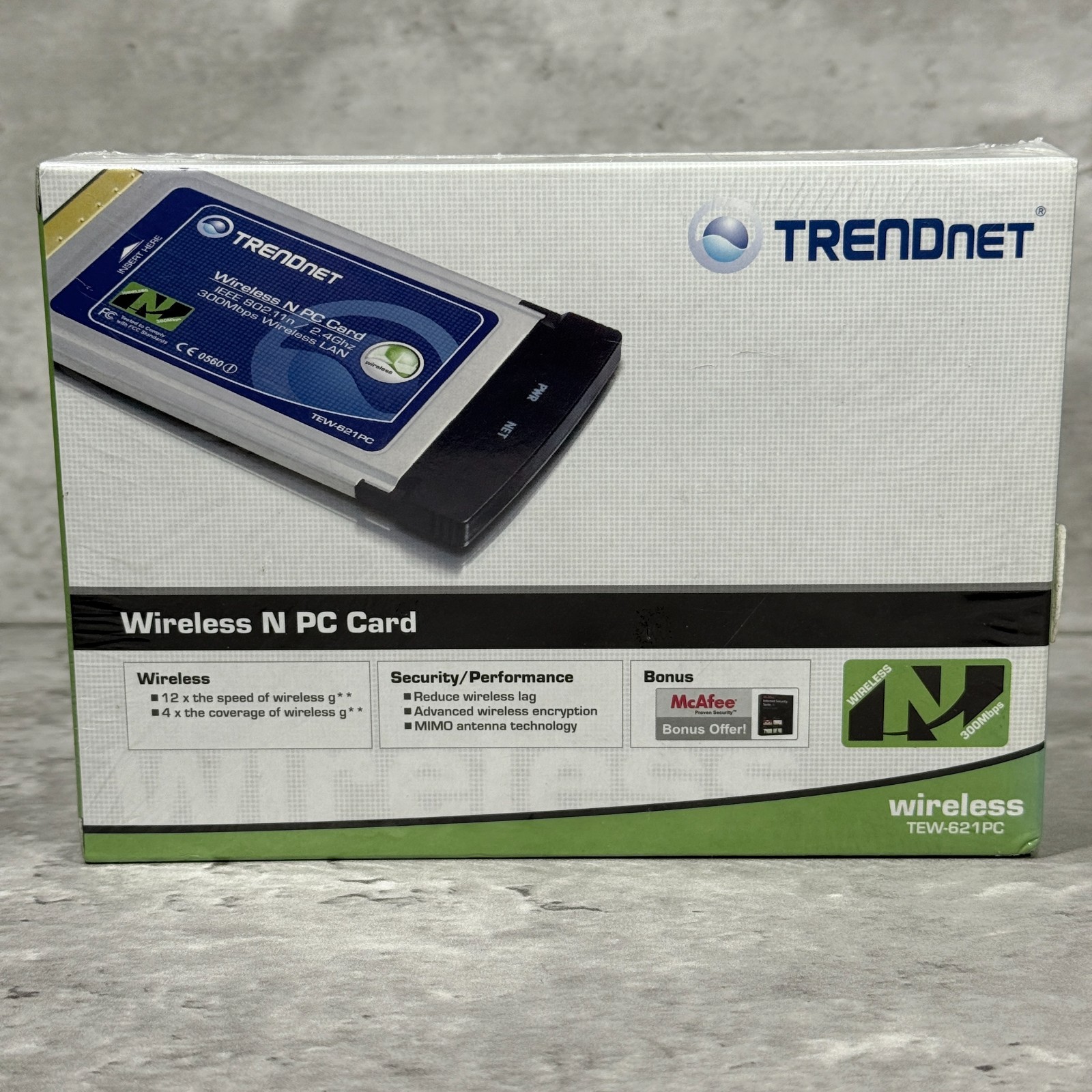 TRENDnet 300Mbps Wireless N PC Card TEW-621PC New Sealed