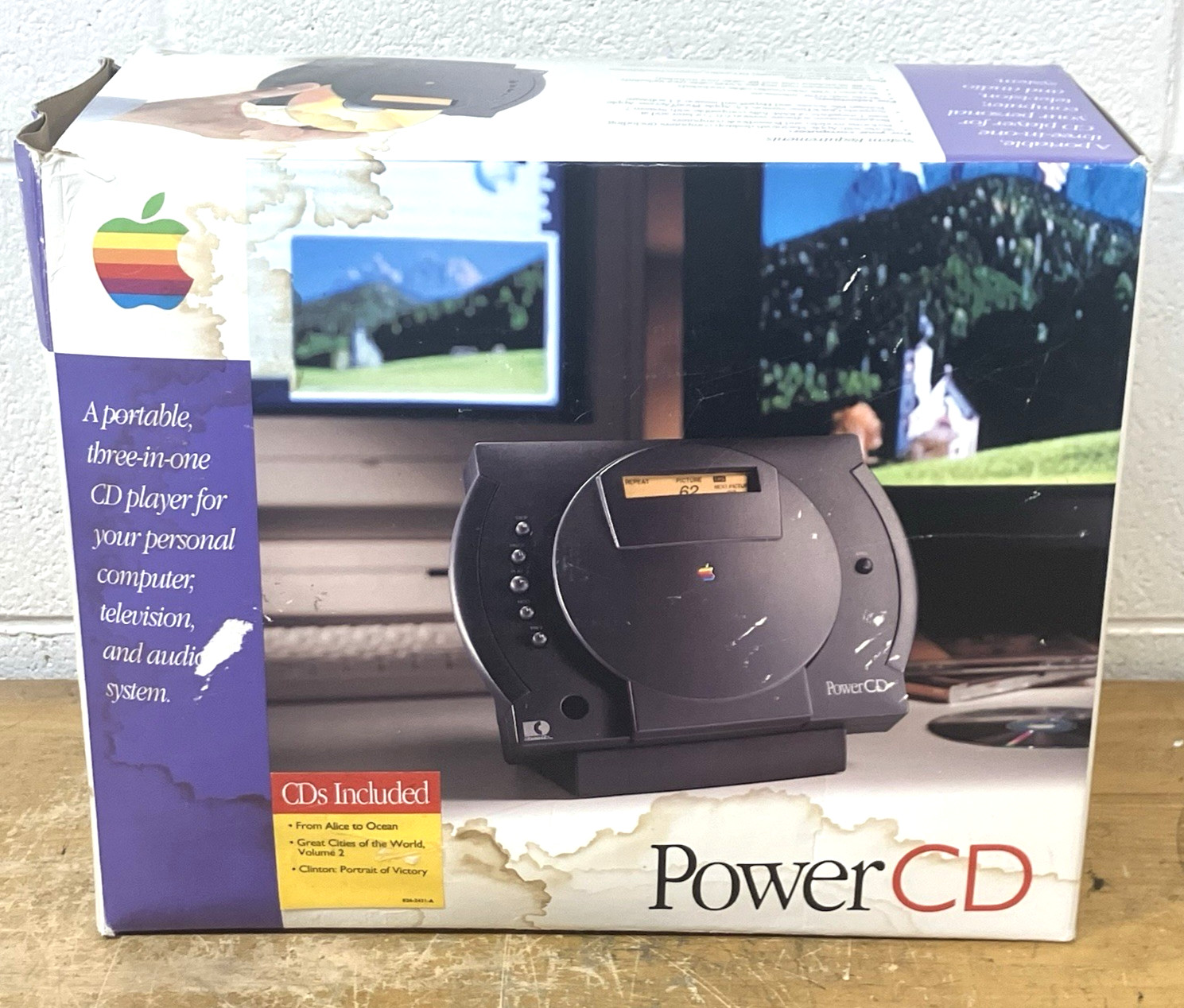 Apple PowerCD In Box Tested and plays great very rare cd player