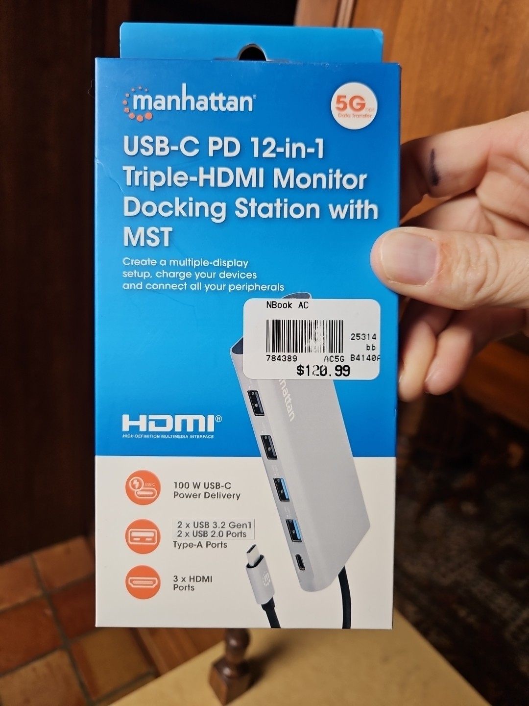 Manhattan USB-C PD 12-in-1 TRIPLE - HDMI MONITOR DOCKING STATION WITH MST