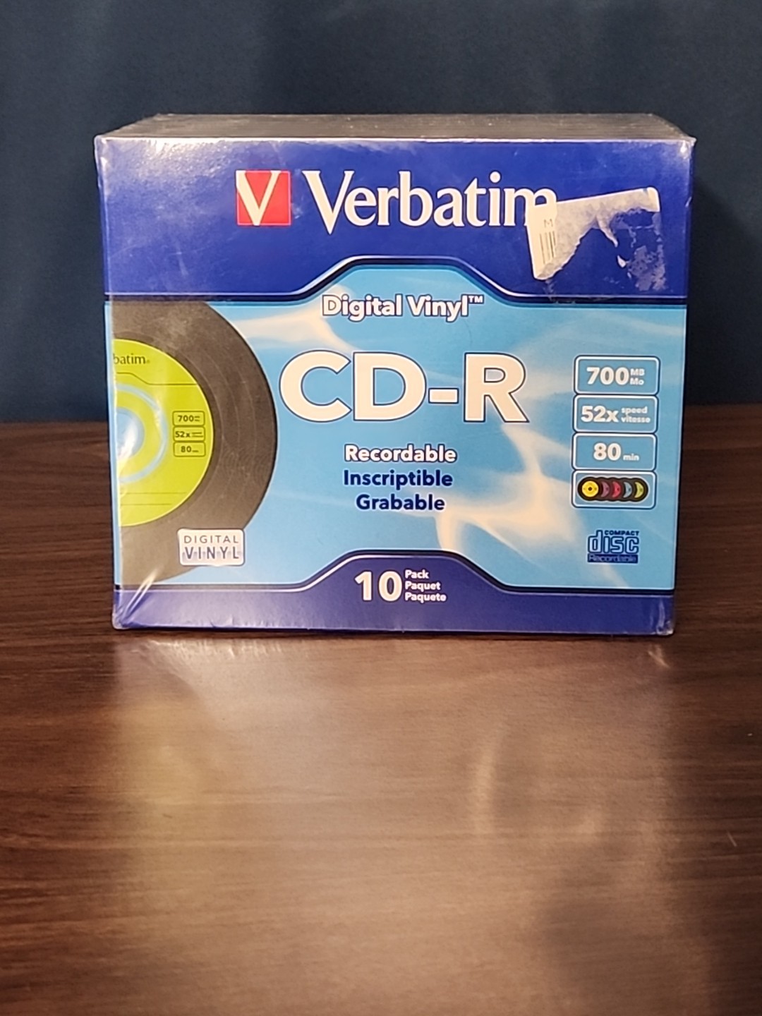 Verbatim Digital Vinyl CD-R 10 Pack Color-Coded w/ Cases 80 Min 700MB NEW SEALED