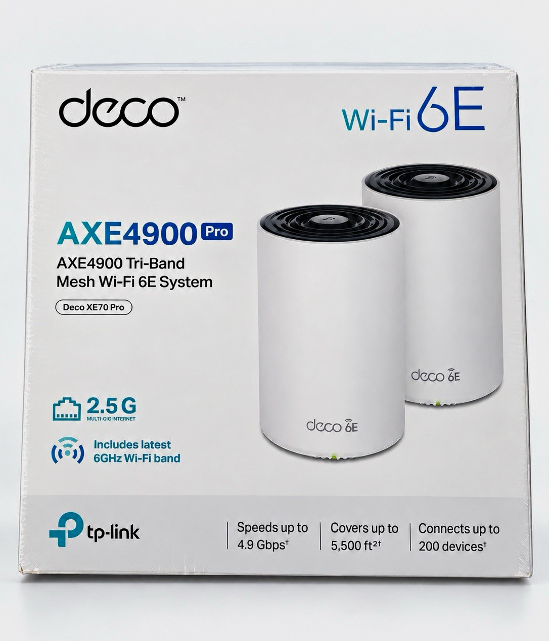 TP-Link Deco XE70 Pro AXE4900 Tri-Band Mesh WiFi 6E System 2-Pack New Sealed