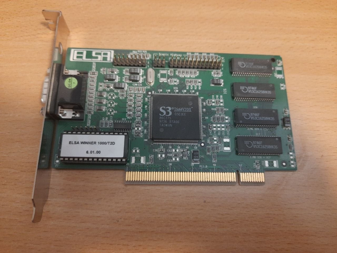 ELSA Winner 1000/T2D PCI Graphics Card (S3 Trio64V2/DX, Retro, 2MB, 1997)
