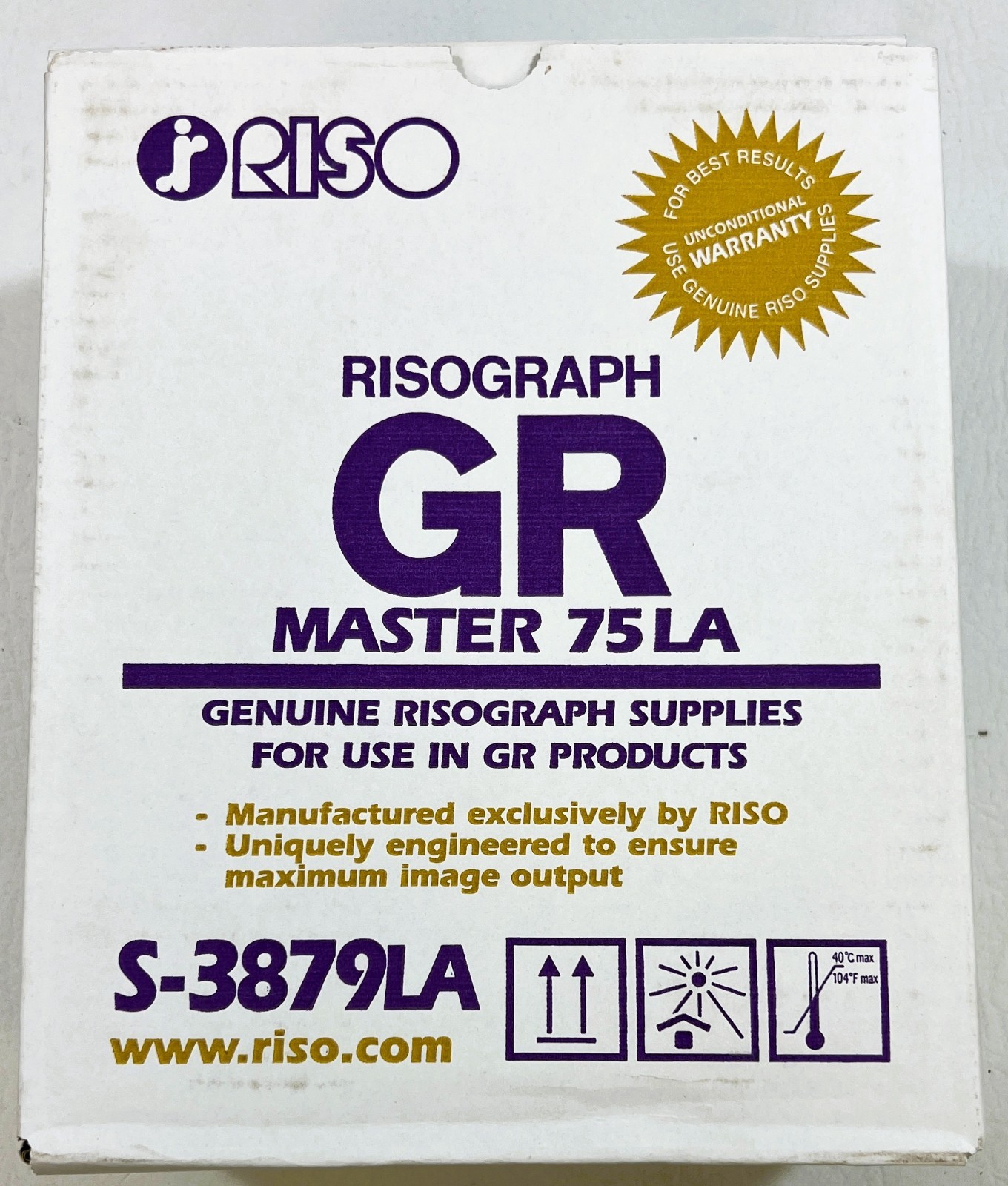 Genuine RisoGraph GR-1700/GR-2750 Master 75 LA Master Rolls S-3879LA New Sealed