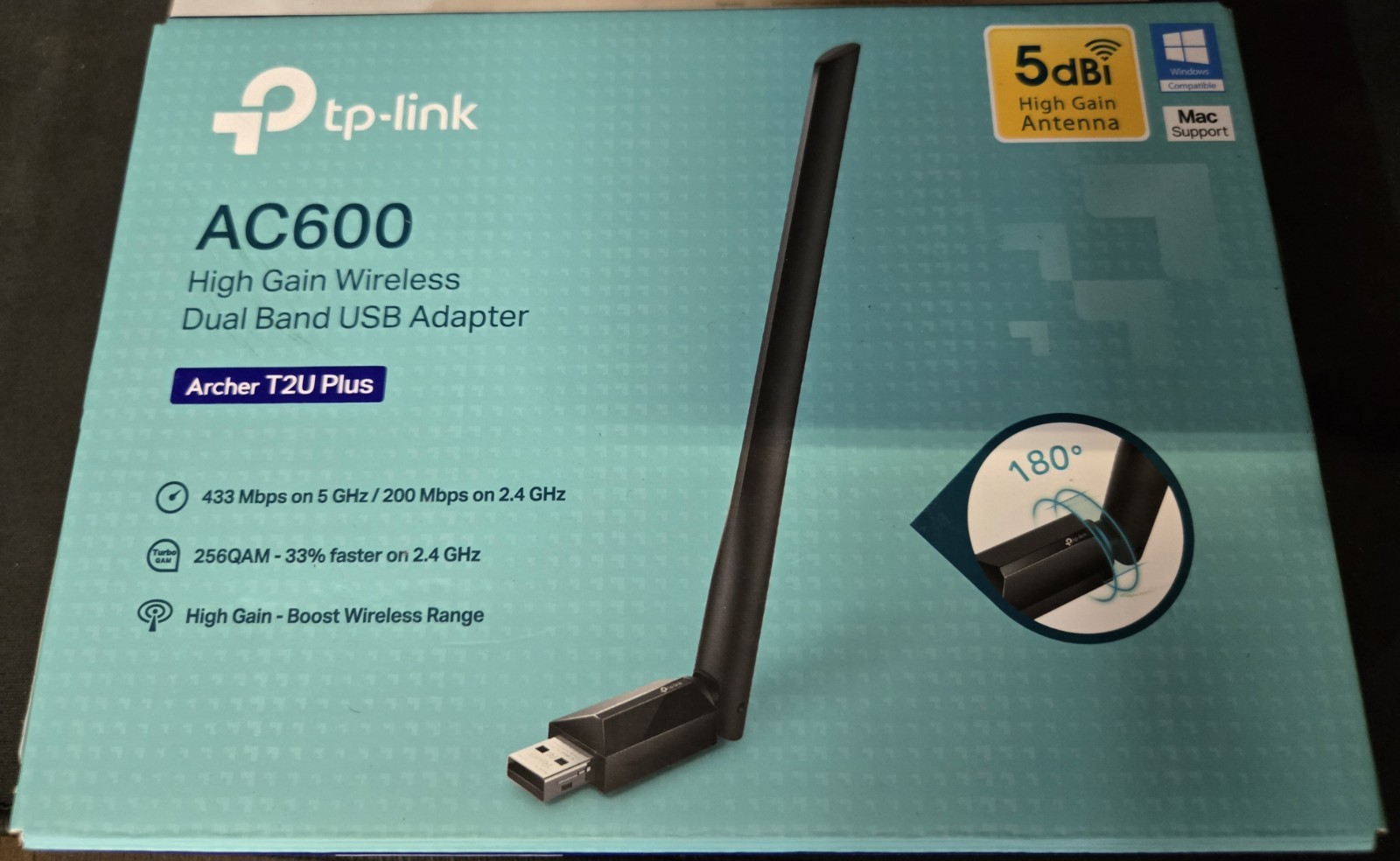 TP-Link Archer AC600 T2U Plus High Gain Wireless Dual Band USB Adapter