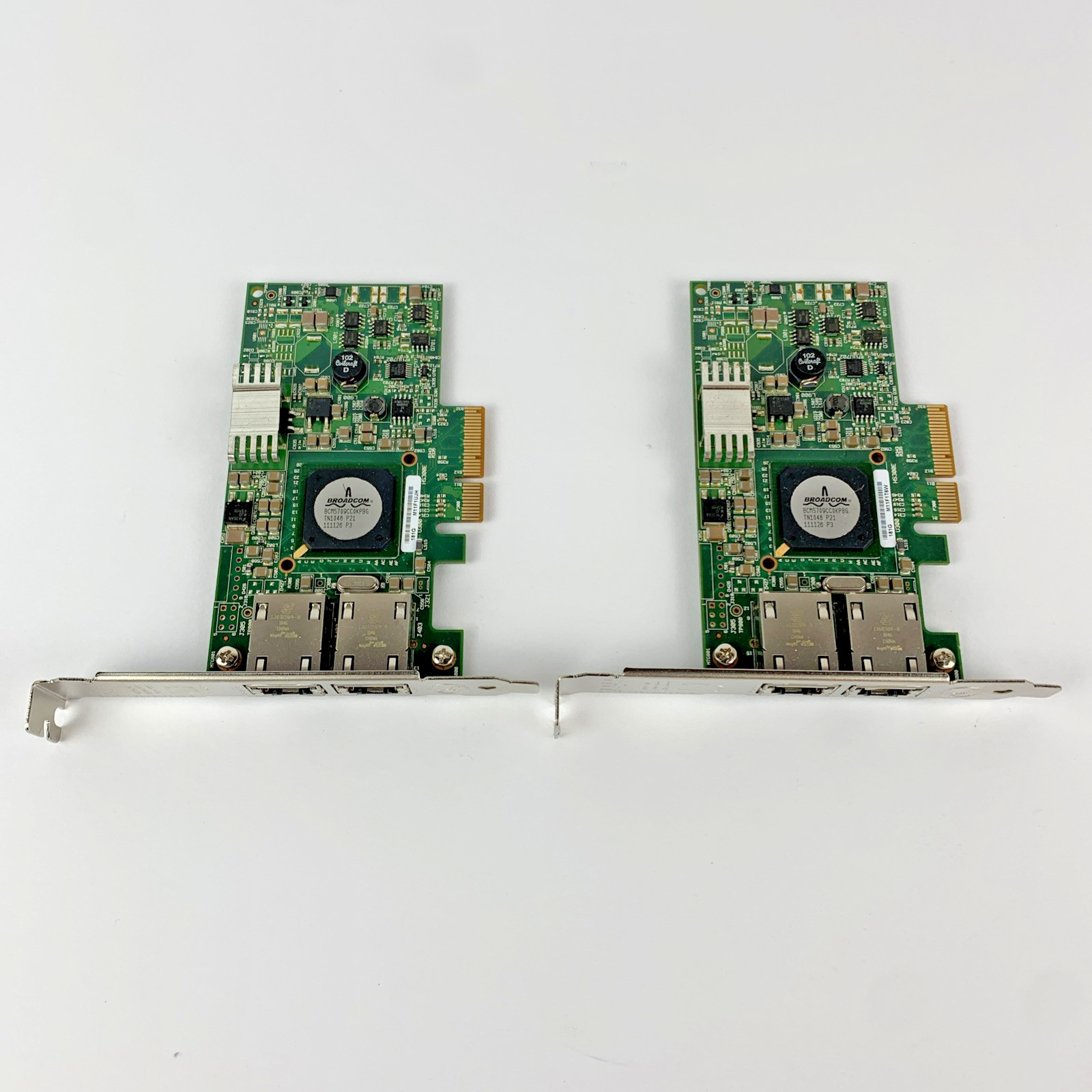 LOT OF 2 Dell Broadcom 5709 2-Port GbE PCIe Network Adapter Card 0F169G G218C