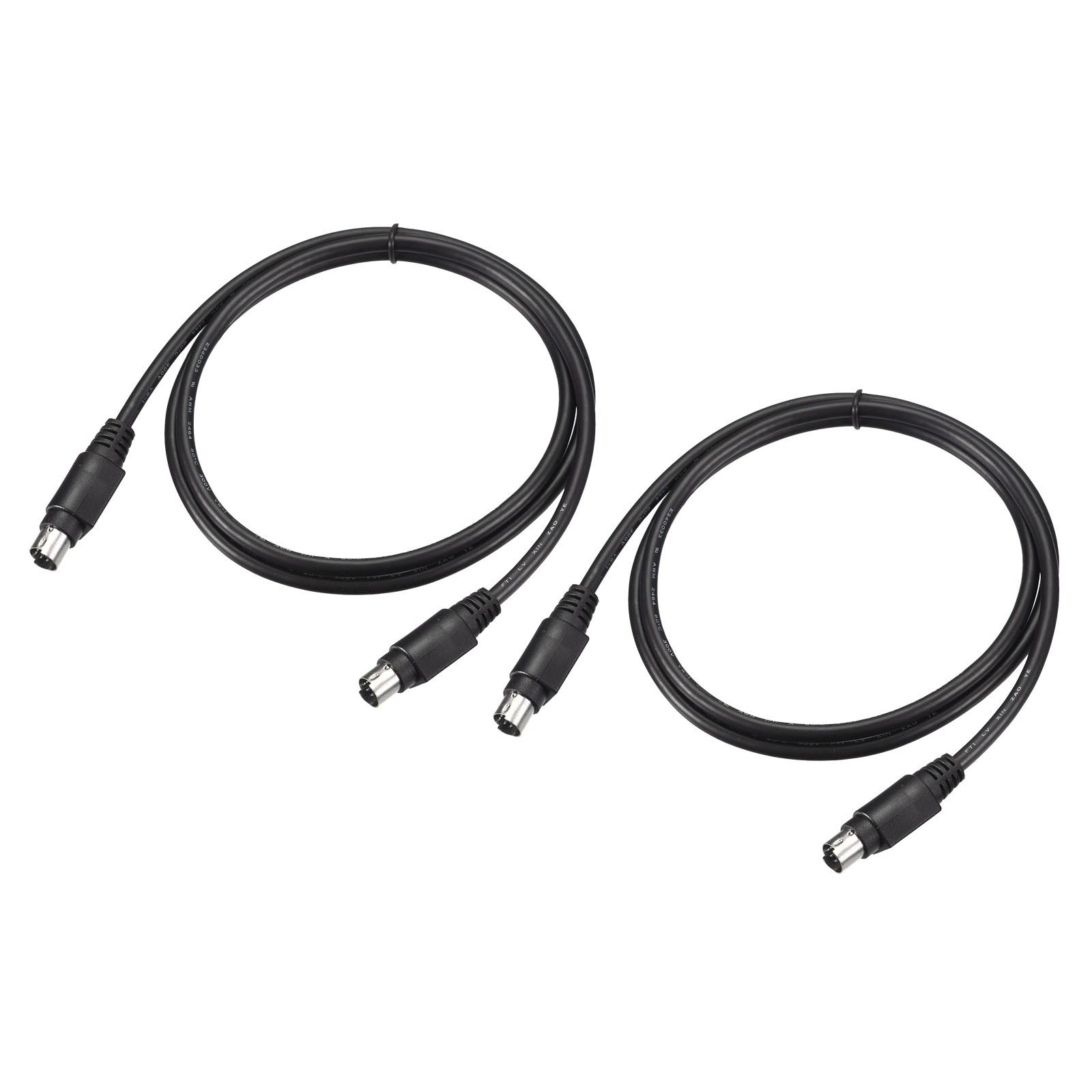 2Pcs PS/2 Mouse and Keyboard Extension Cable 6P 3.28 Feet Male to Male,Black