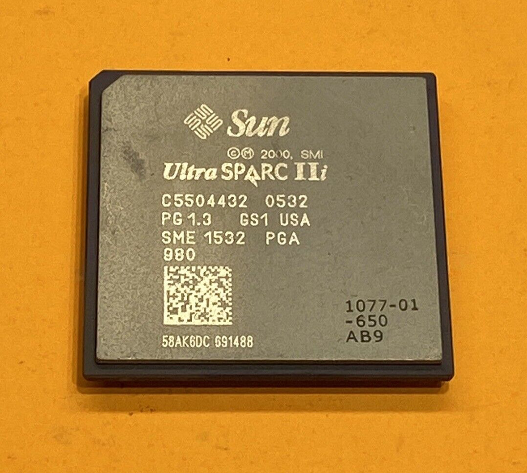 Sun 527-1077 650MHz UltraSPARC IIi CPU Module W/370-5202 CPU Heatsink/Fan SB150