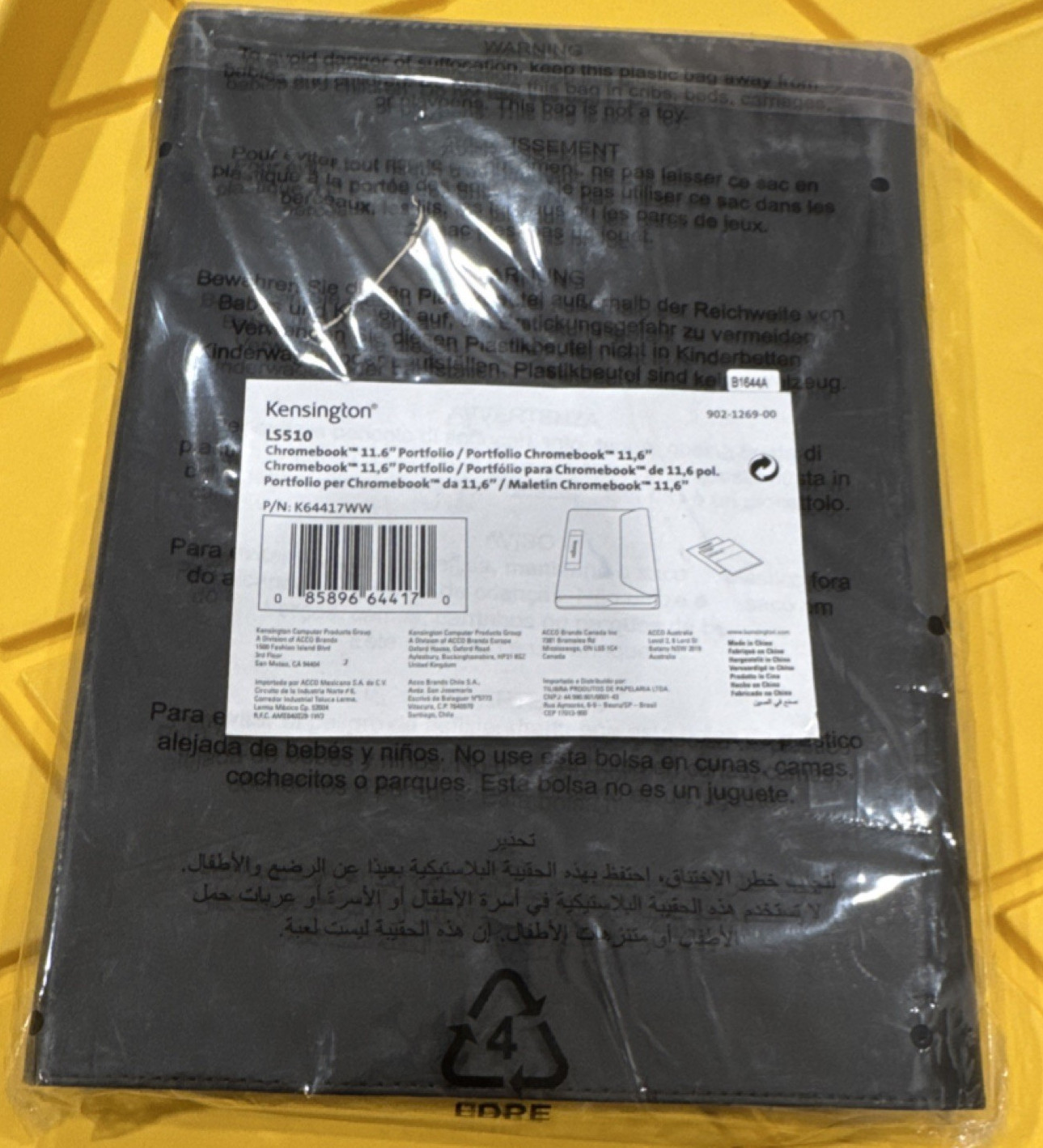 Kensington LS510 11.6in Portfolio Case Synthetic Leather Padded Black K64417WW