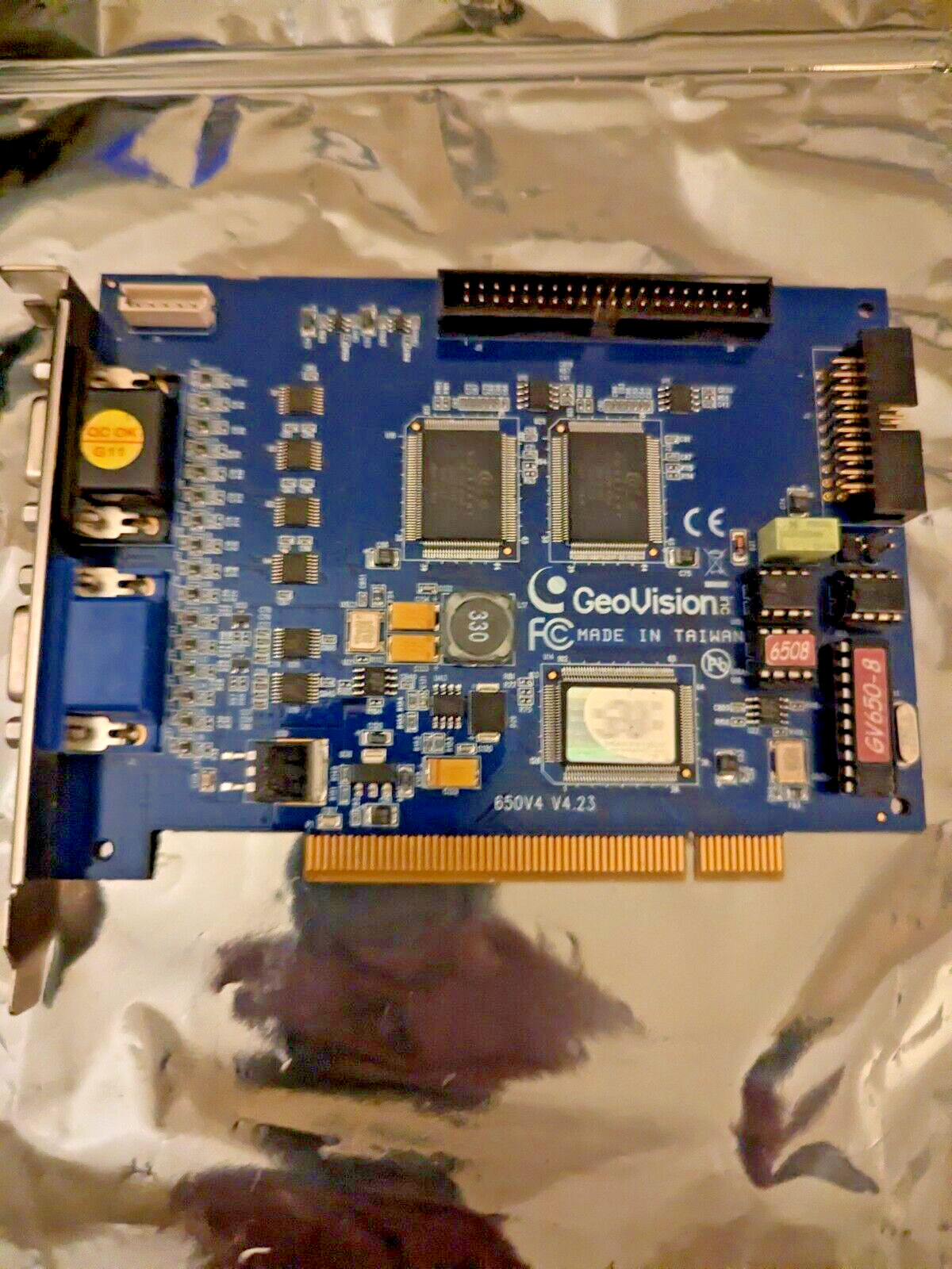GEOVISION GV-650V4 VIDEO SURVEILLANCE CAPTURE CARD, PCI 16 PORT DVR V.4.23 