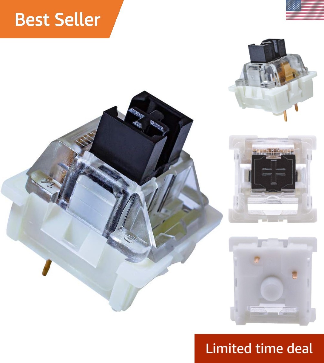 32 Heavy Black 3-Pin Linear Switches for Ultimate Gaming Precision & Control