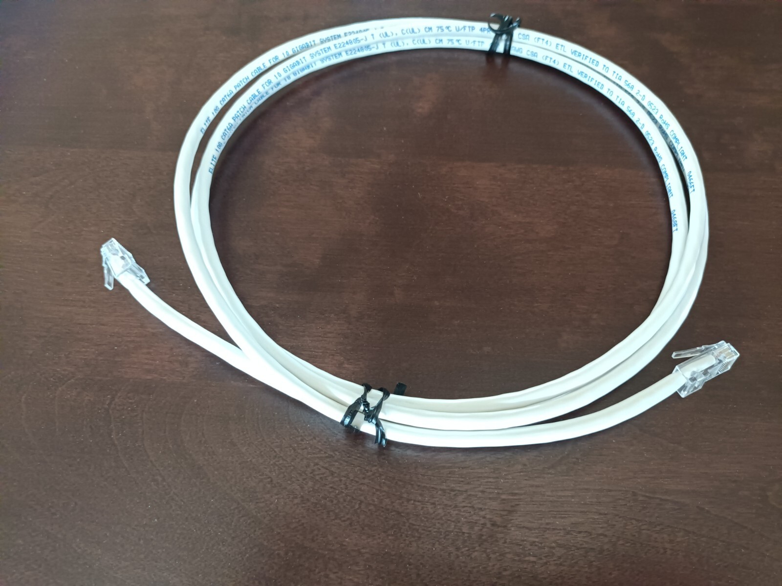 Cat6A 10 Gigabit Patch Cable Non-Booted White 7' QUIKTRON/LEGRAND