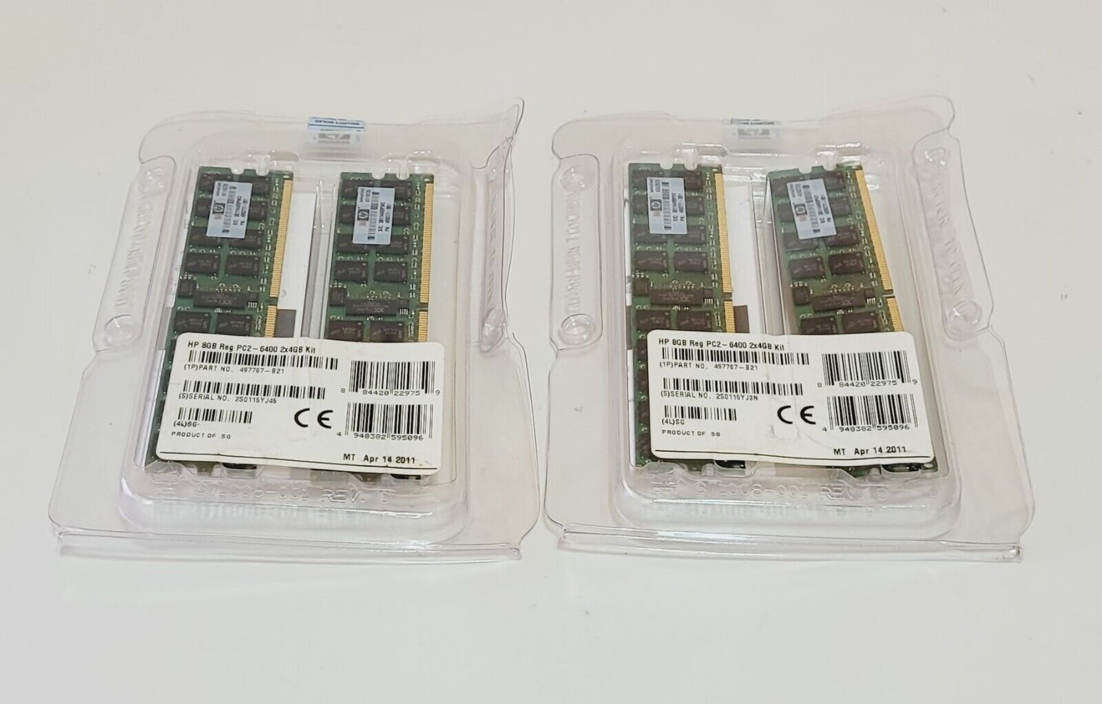 LOT 16 GB RAM HP (4 X 4GB) PC2-6400P-555-13-L0 Memory #32