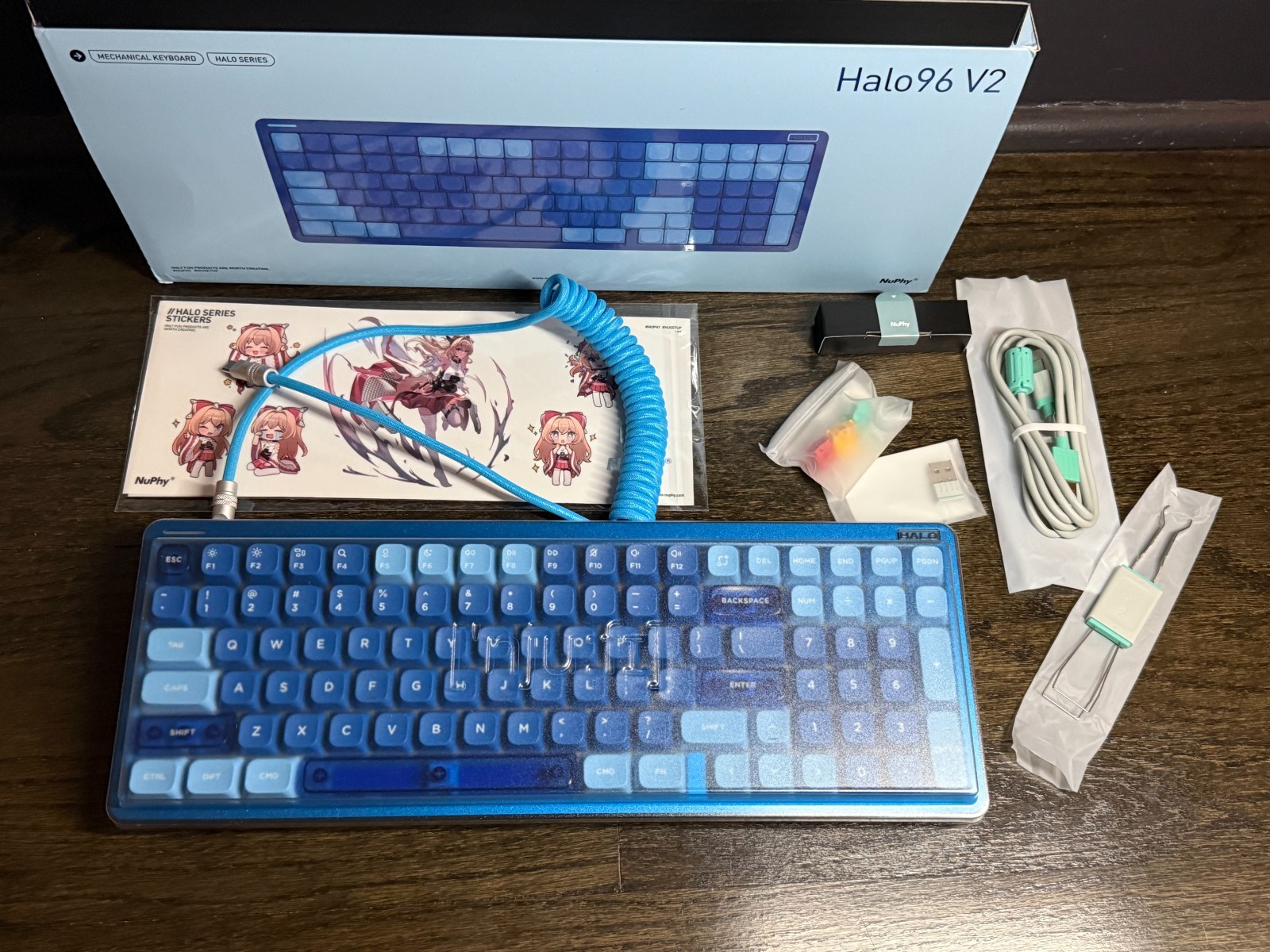NuPhy Halo96 V2 Wireless Keyboard Custom Mod GravaStar Kailh Blue OPEN BOX