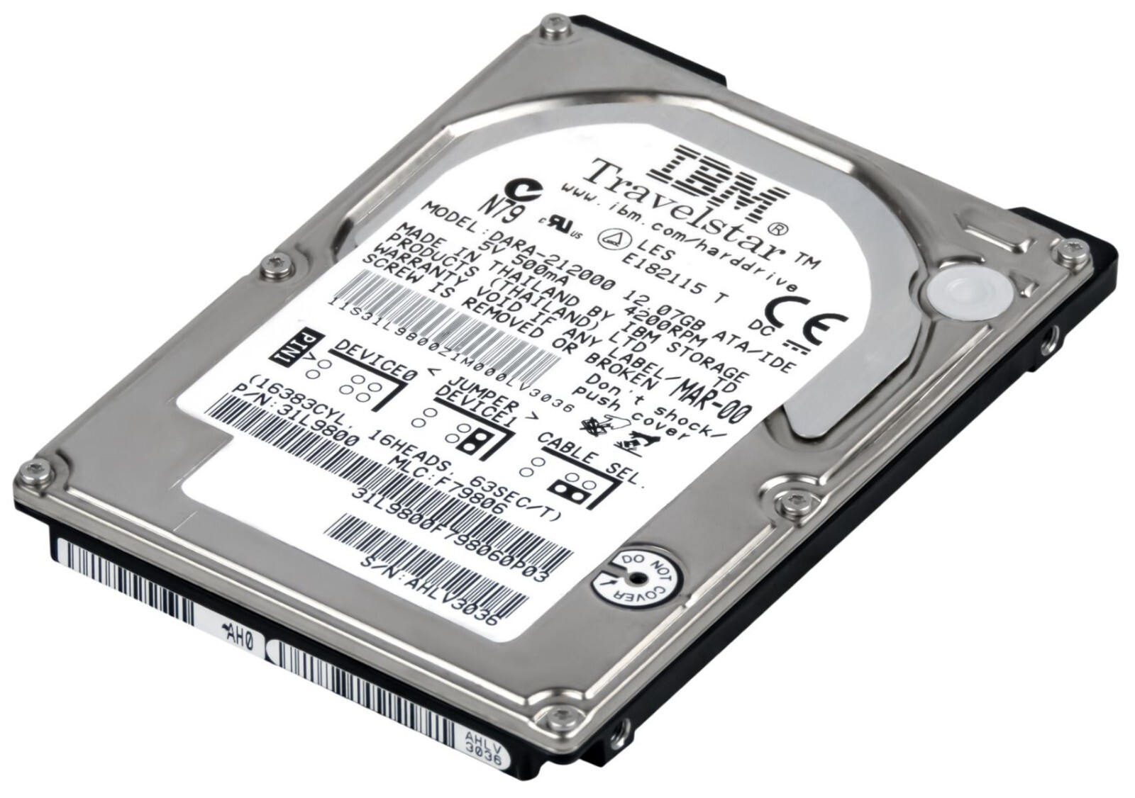 HARD DRIVE IBM TravelStar 12GN DARA-212000 12GB 4.2K ATA 2.5''