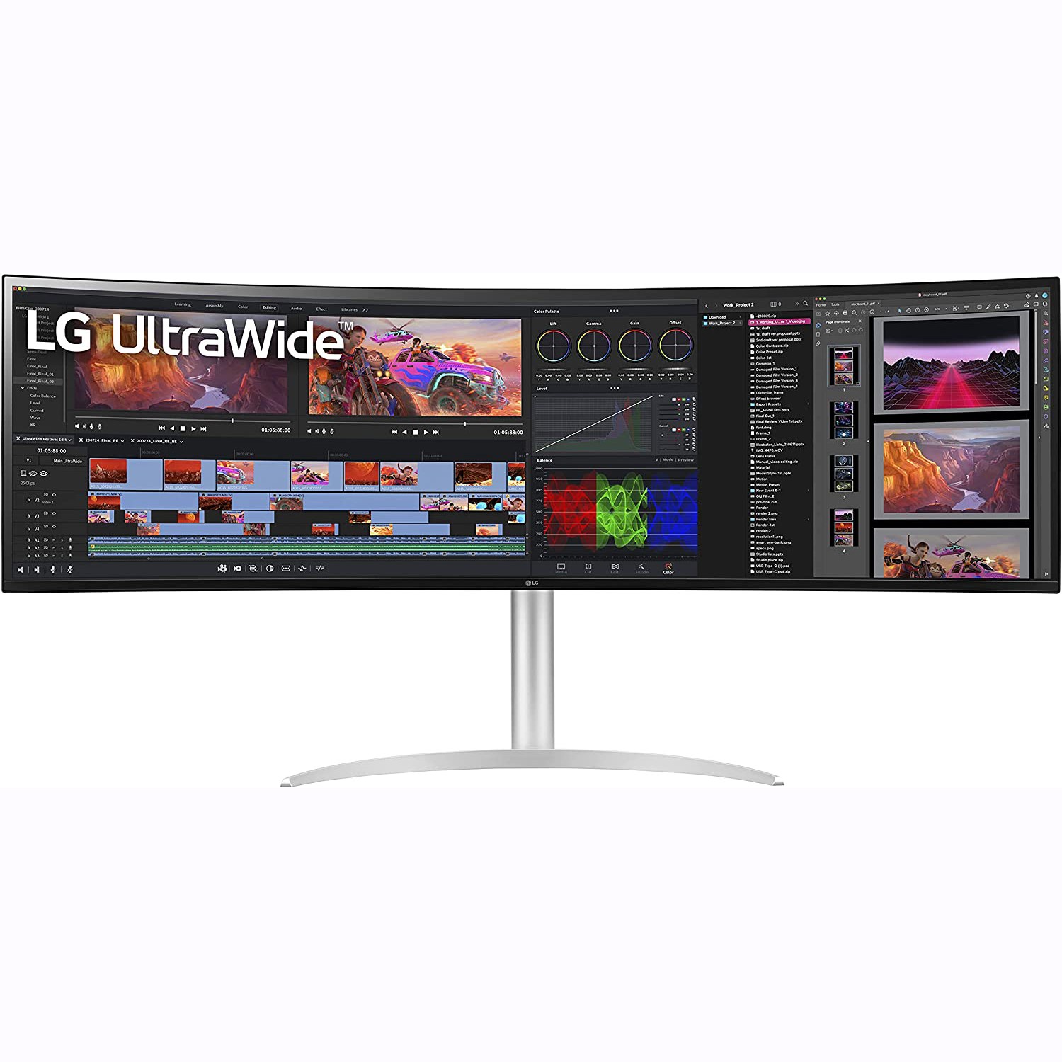 LG 49" 32:9 UltraWide Dual QHD Nano IPS Curved Monitor (49WQ95C-W) - Open Box