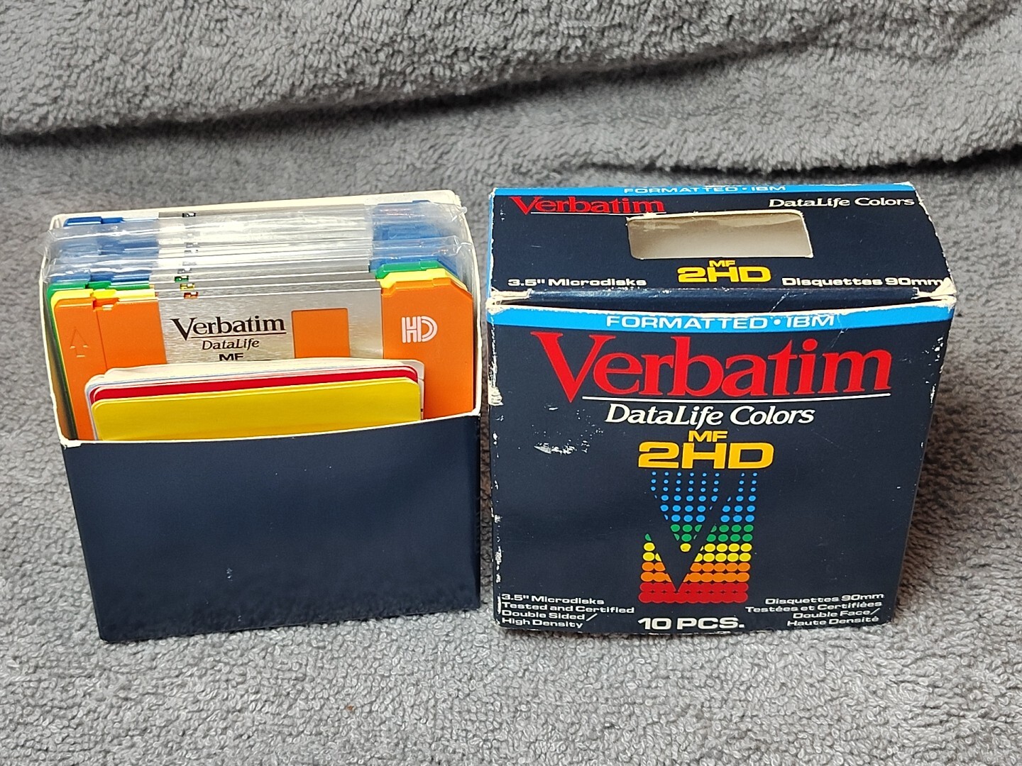 Verbatim DataLife Colors MF2HD 3.5" Microdisks Formatted IBM 10 Pack 1.44MB New