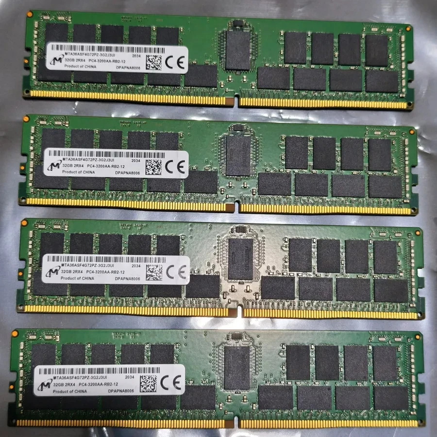 MICRON 128GB 2Rx4 PC4-3200AA-RB2-12 ECC REG MTA36ASF4G72PZ-3G2E7TL (32GB x4)