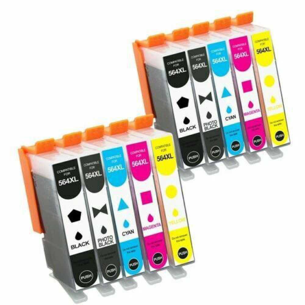 Compatible 10PK HP 564 564XL High Yield Ink BK/PBK/C/M/Y for PhotoSmart 5510